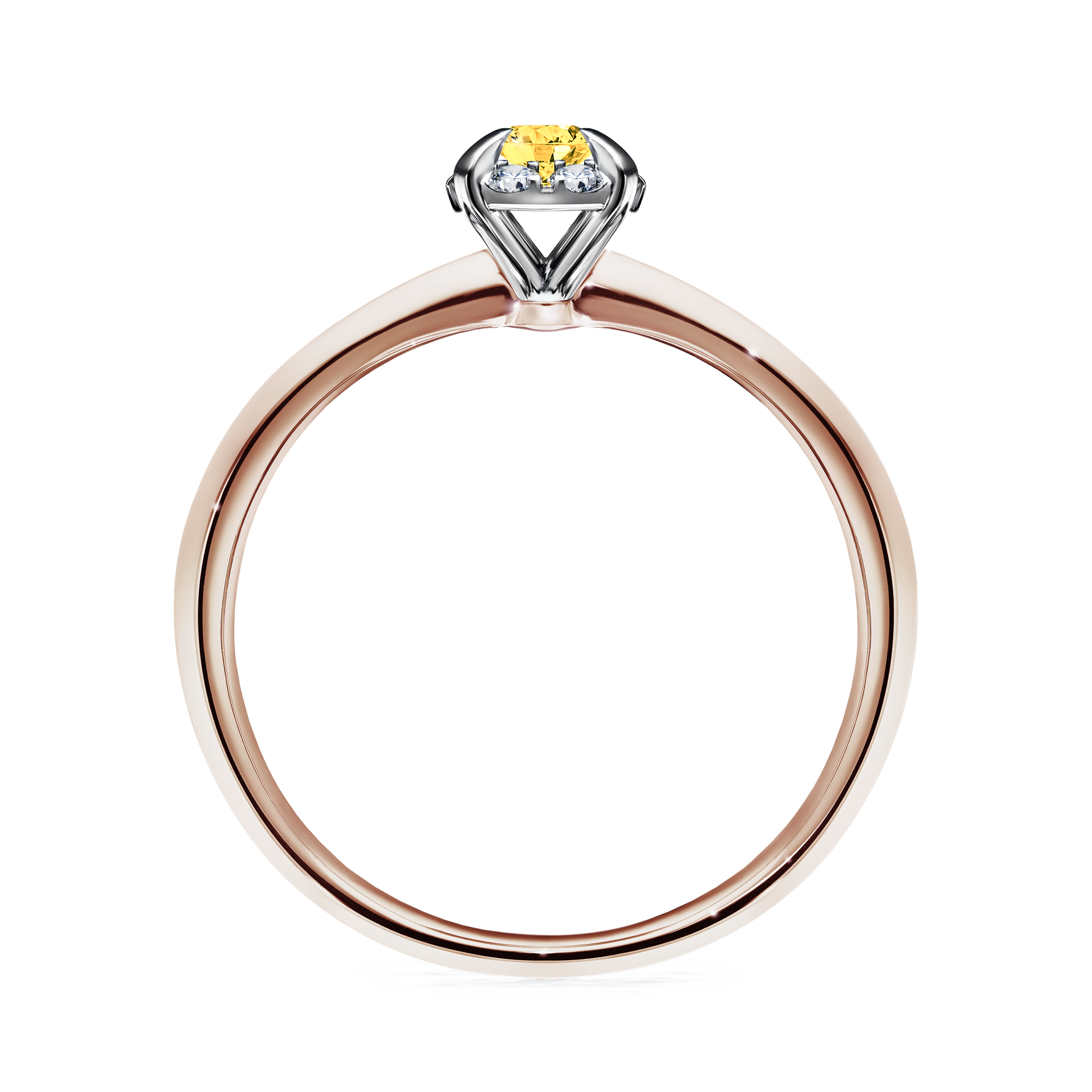 Pierścionek zaręczynowy My Beauty z różowego złota z szafirem żółtym 0,14CT
