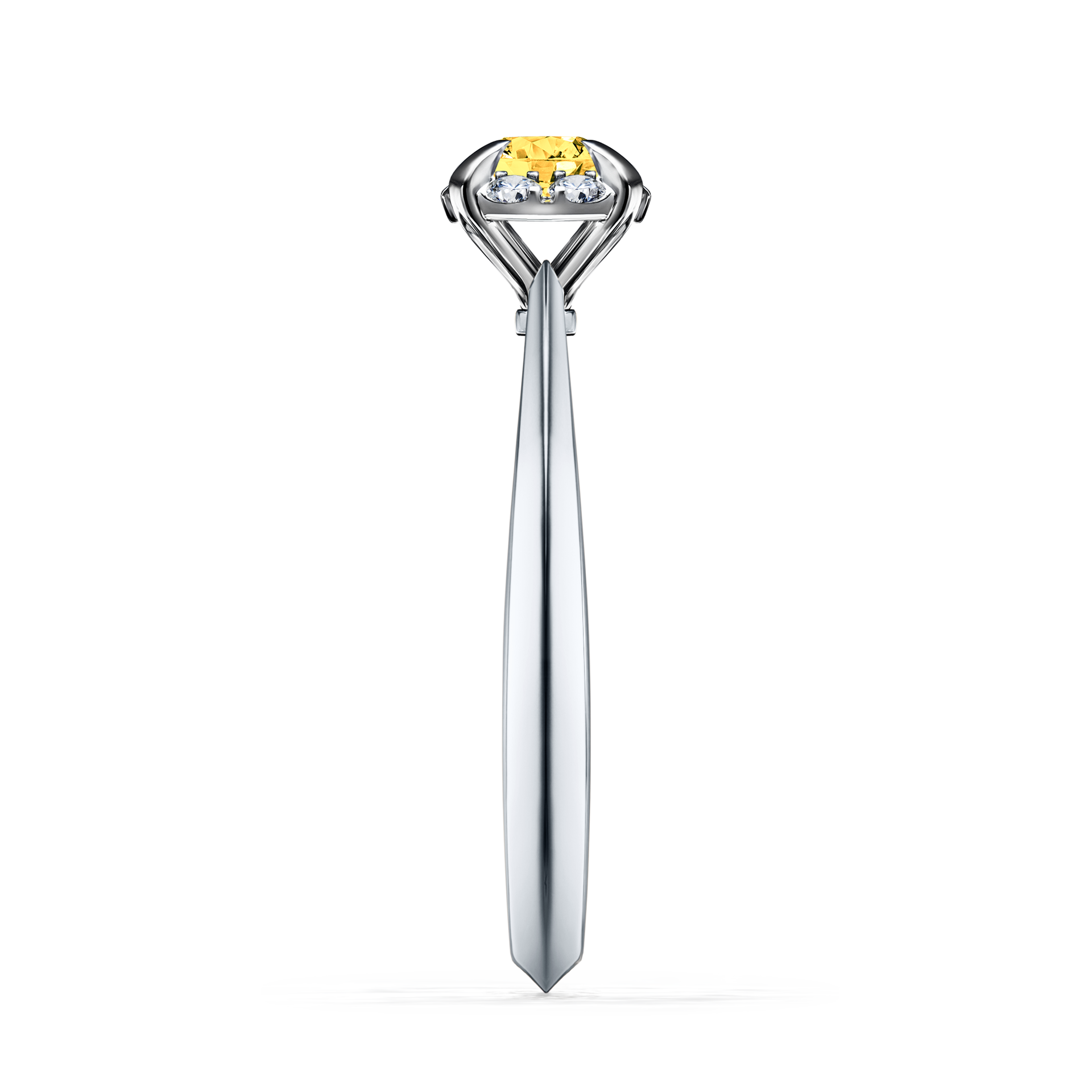 Pierścionek zaręczynowy My Beauty z białego złota z szafirem żółtym 0,33CT