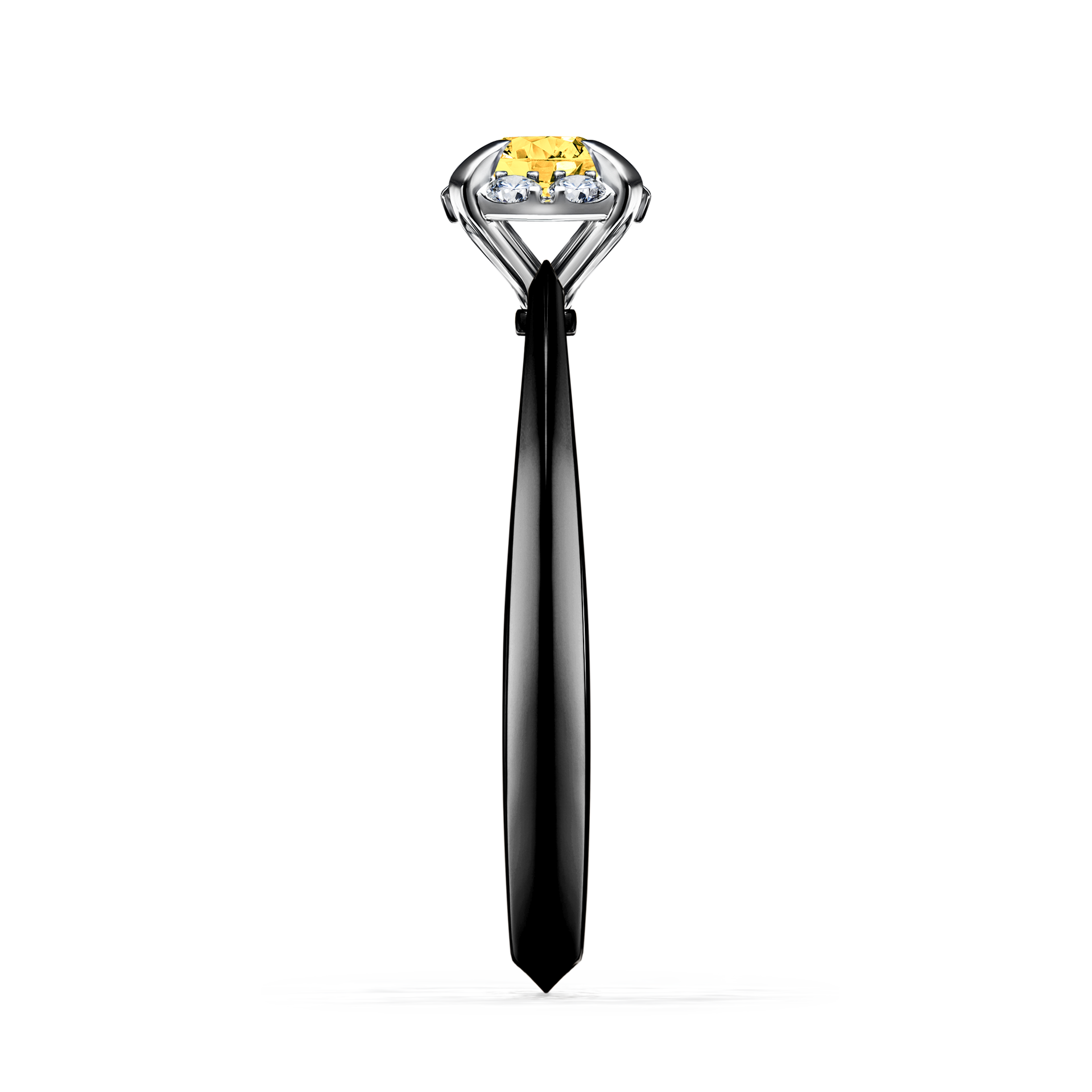 Pierścionek zaręczynowy My Beauty z czarnego złota z szafirem żółtym 0,33CT