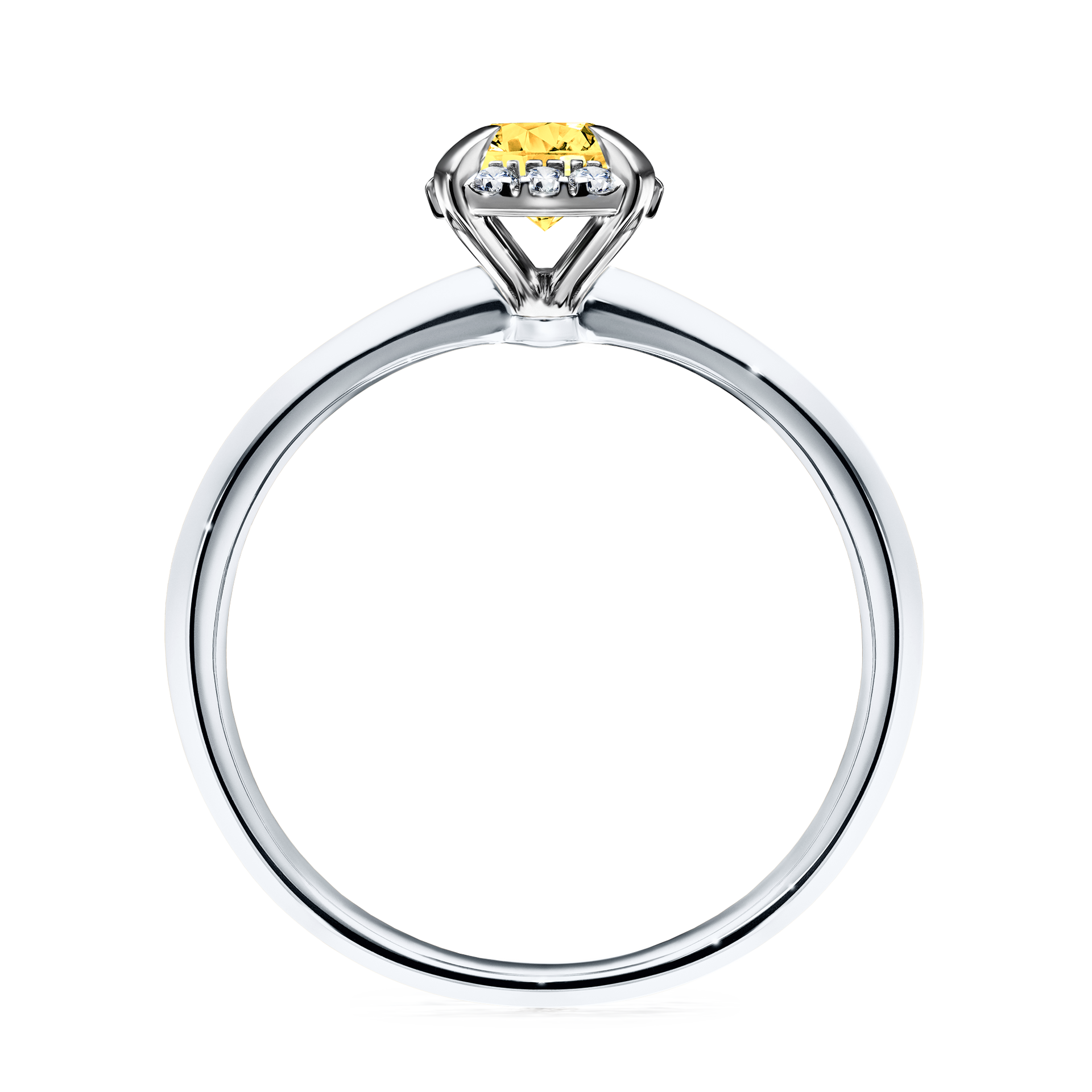 Pierścionek zaręczynowy My Beauty z białego złota z szafirem żółtym 0,62CT