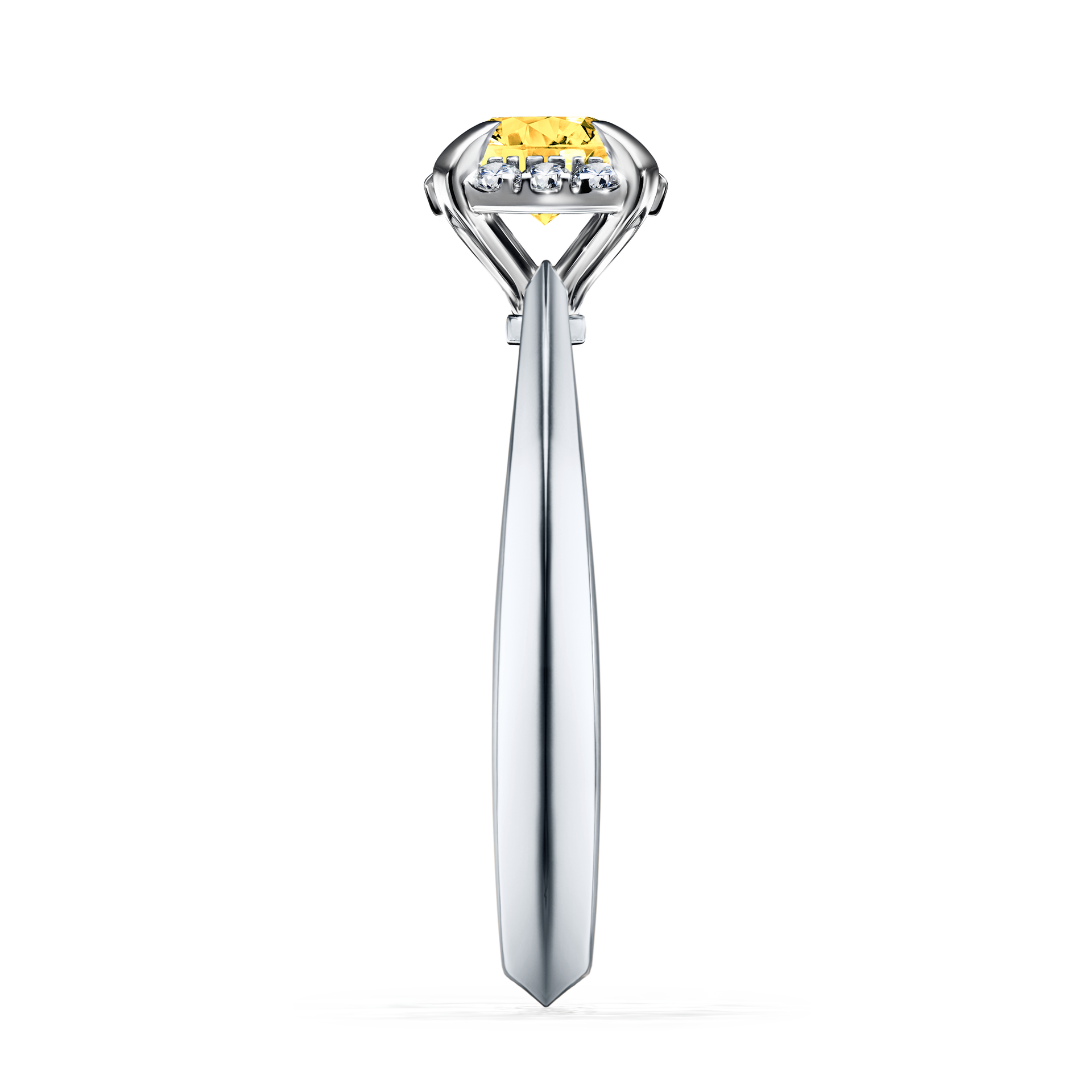 Pierścionek zaręczynowy My Beauty z białego złota z szafirem żółtym 0,62CT