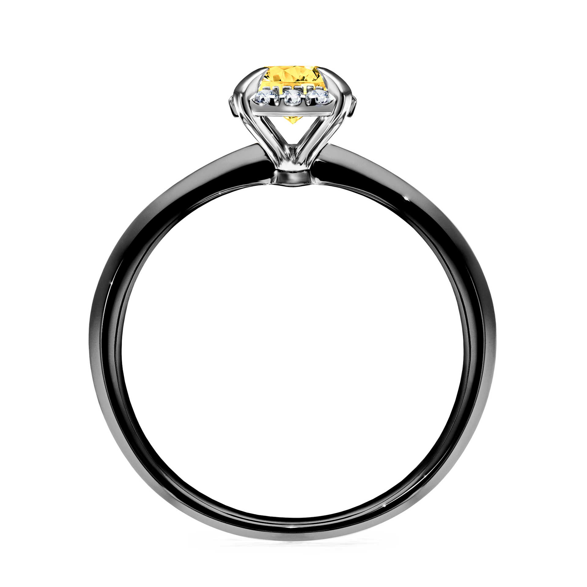 Pierścionek zaręczynowy My Beauty z czarnego złota z szafirem żółtym 0,62CT