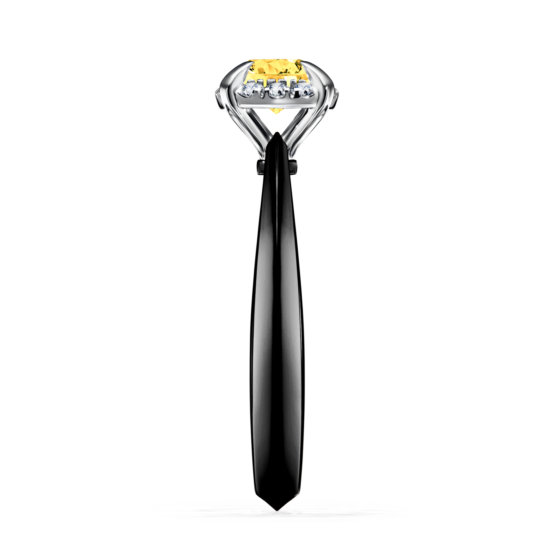 Pierścionek zaręczynowy My Beauty z czarnego złota z szafirem żółtym 0,62CT