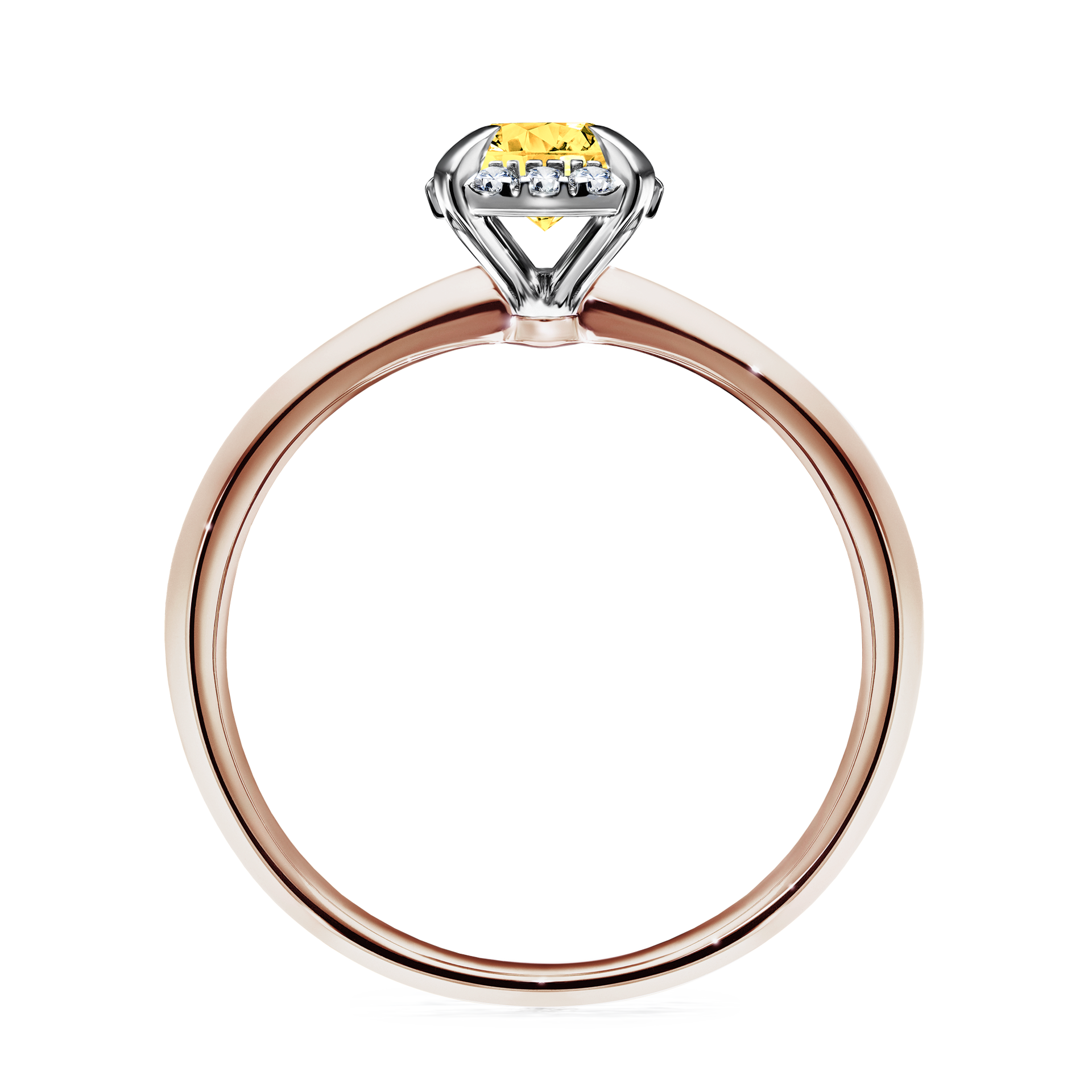 Pierścionek zaręczynowy My Beauty z różowego złota z szafirem żółtym 0,62CT