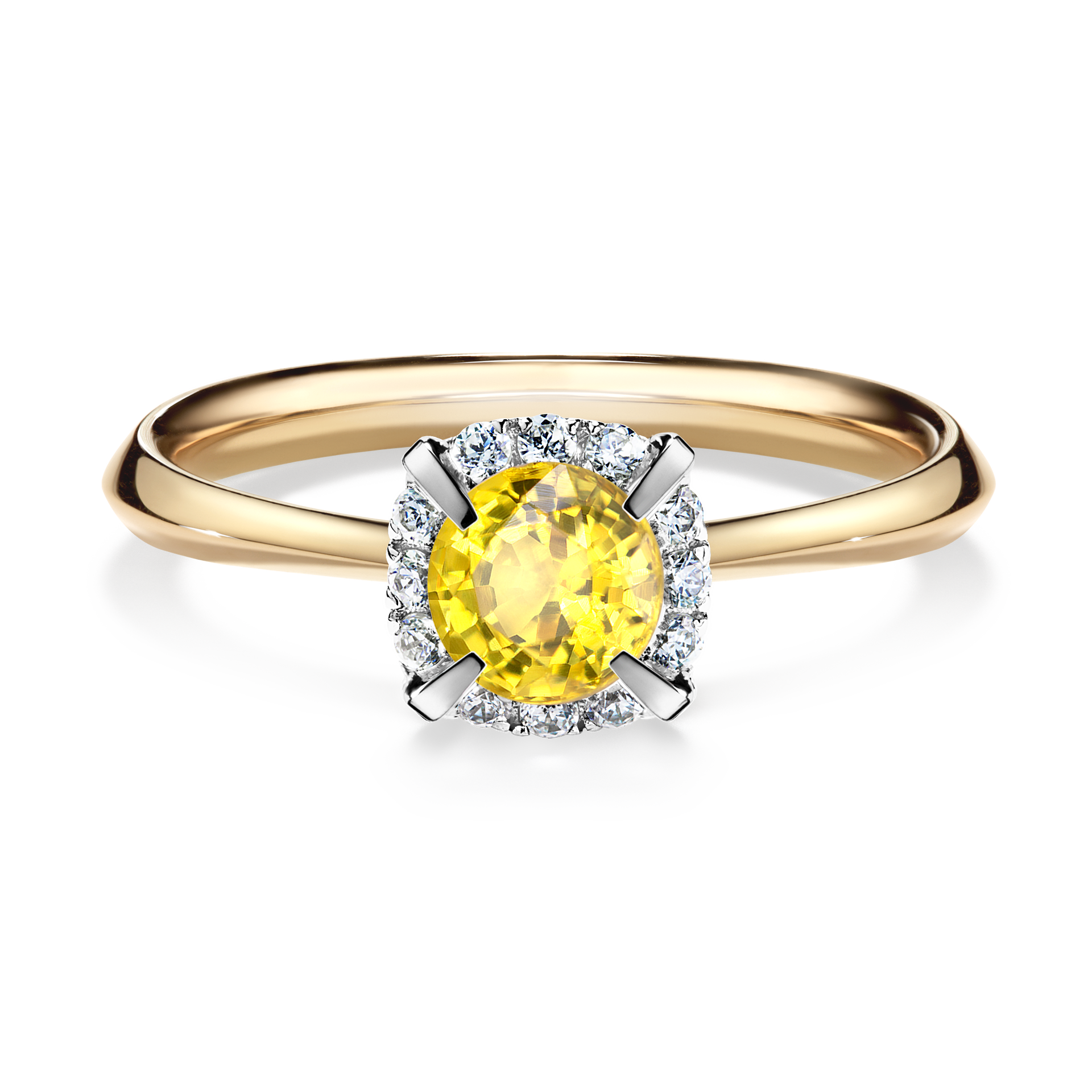 Pierścionek zaręczynowy My Beauty z żółtego złota z szafirem żółtym 0,62CT