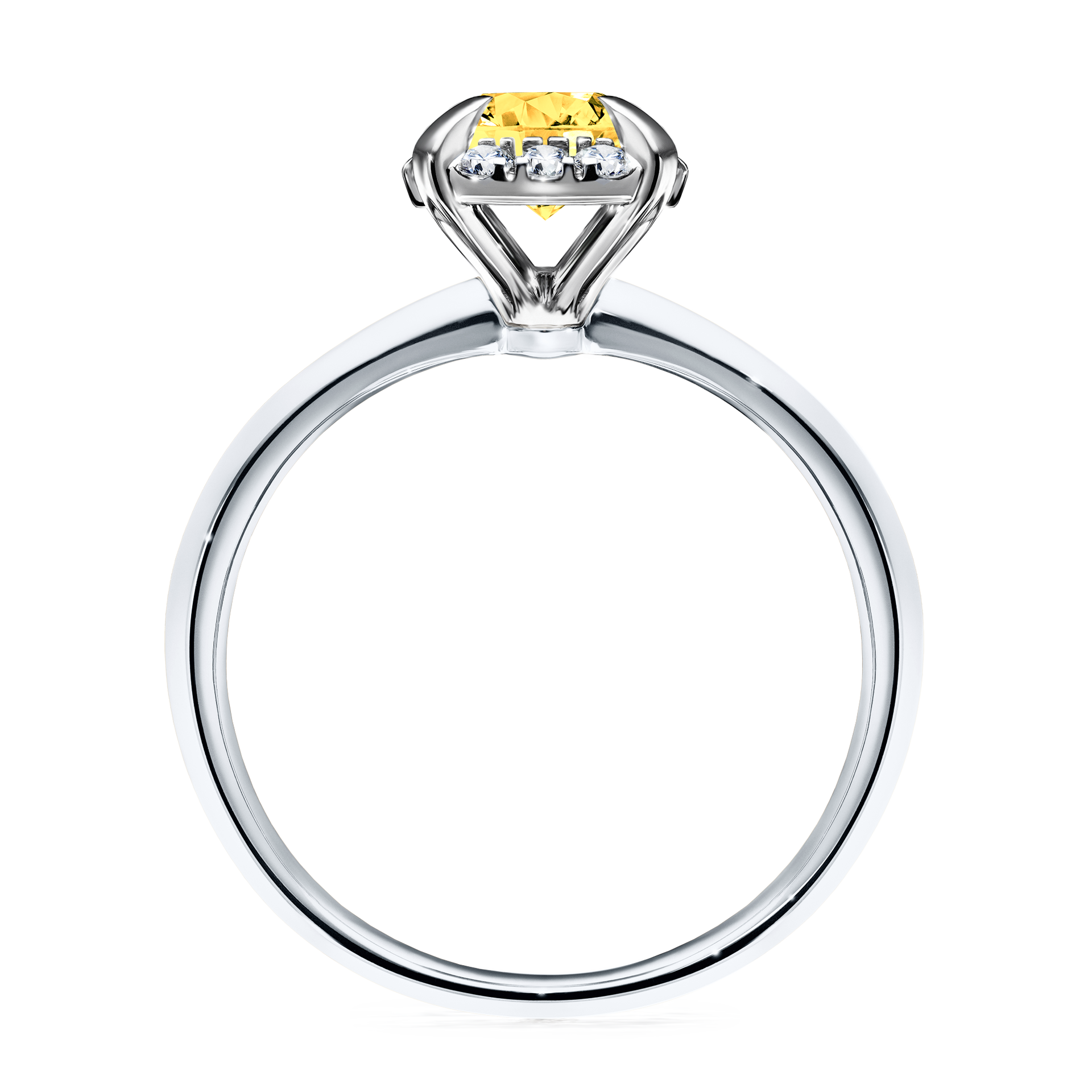 Pierścionek zaręczynowy My Beauty z białego złota z szafirem żółtym 0,98CT