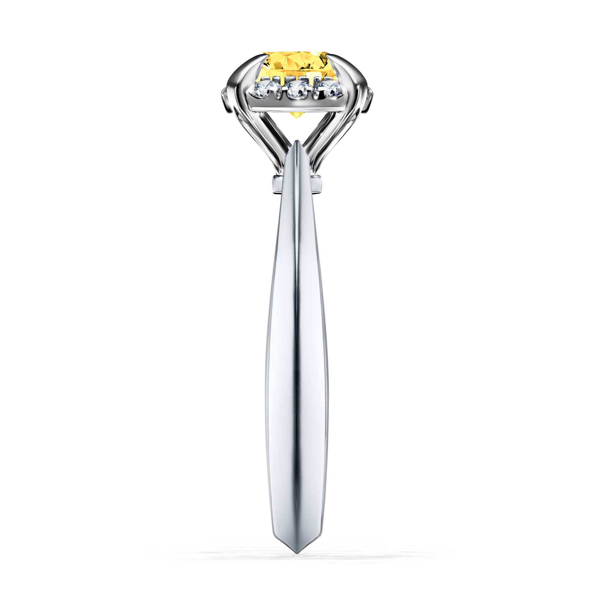 Pierścionek zaręczynowy My Beauty z białego złota z szafirem żółtym 0,98CT