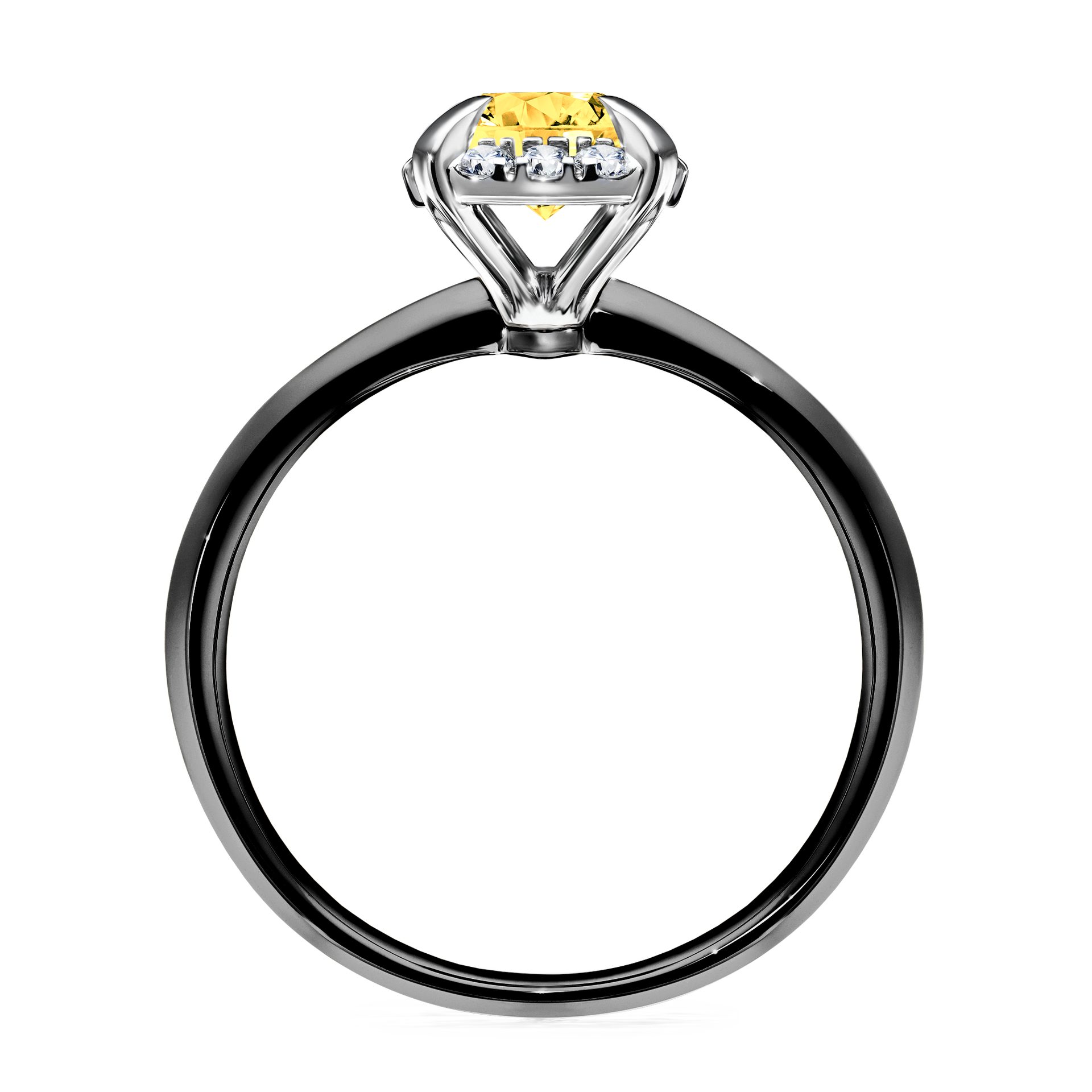 Pierścionek zaręczynowy My Beauty z czarnego złota z szafirem żółtym 0,98CT