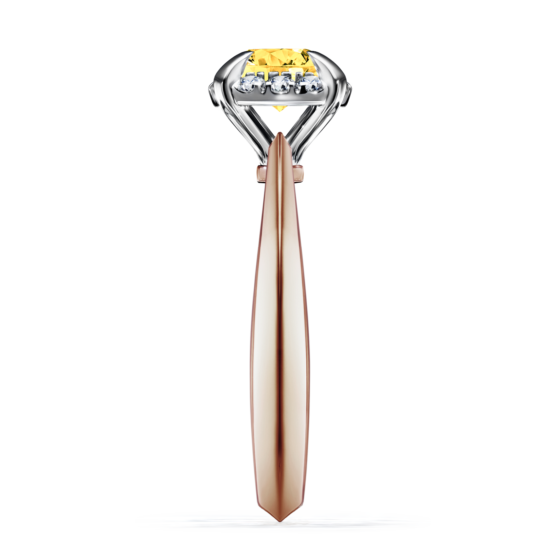 Pierścionek zaręczynowy My Beauty z różowego złota z szafirem żółtym 0,98CT