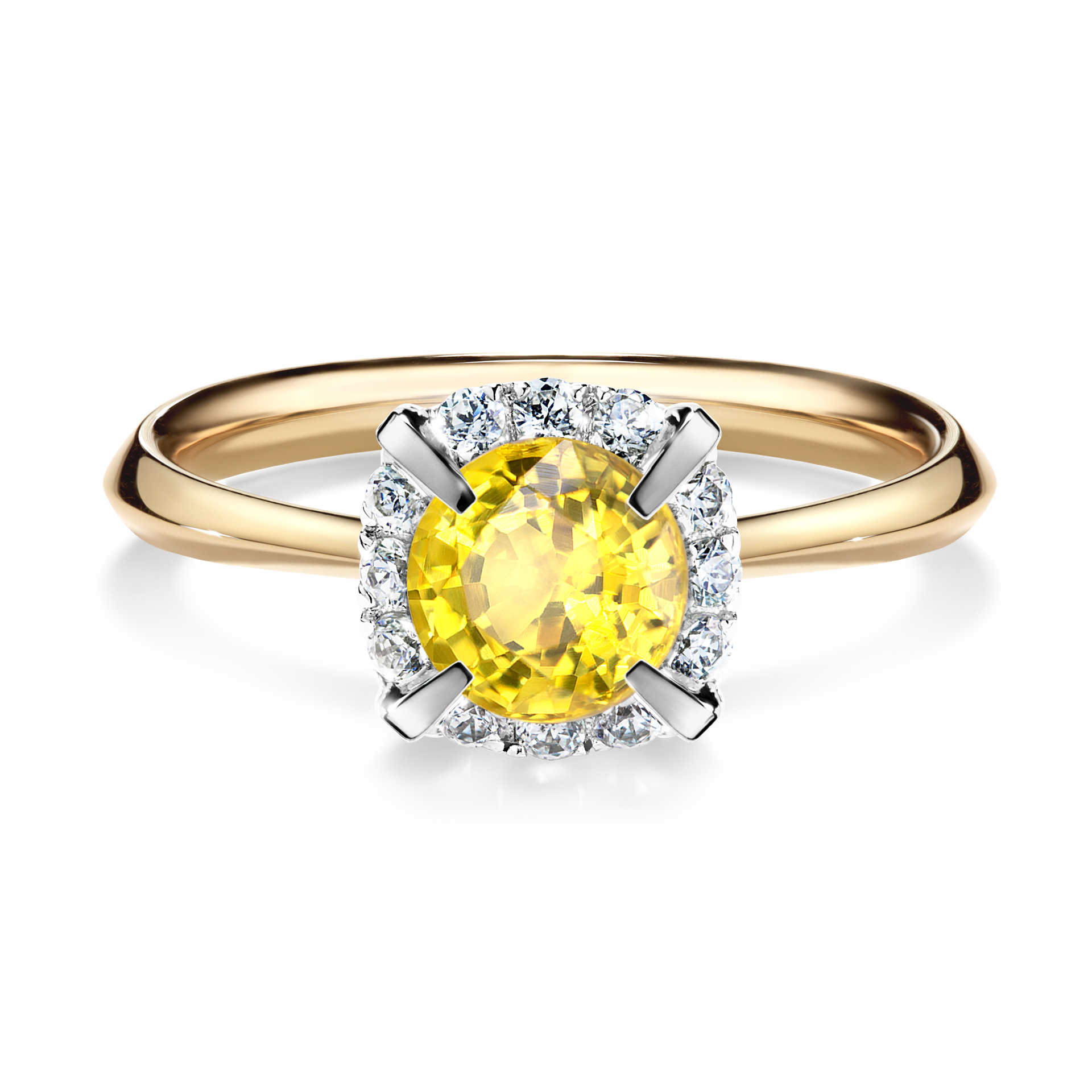 Pierścionek zaręczynowy My Beauty z żółtego złota z szafirem żółtym 0,98CT