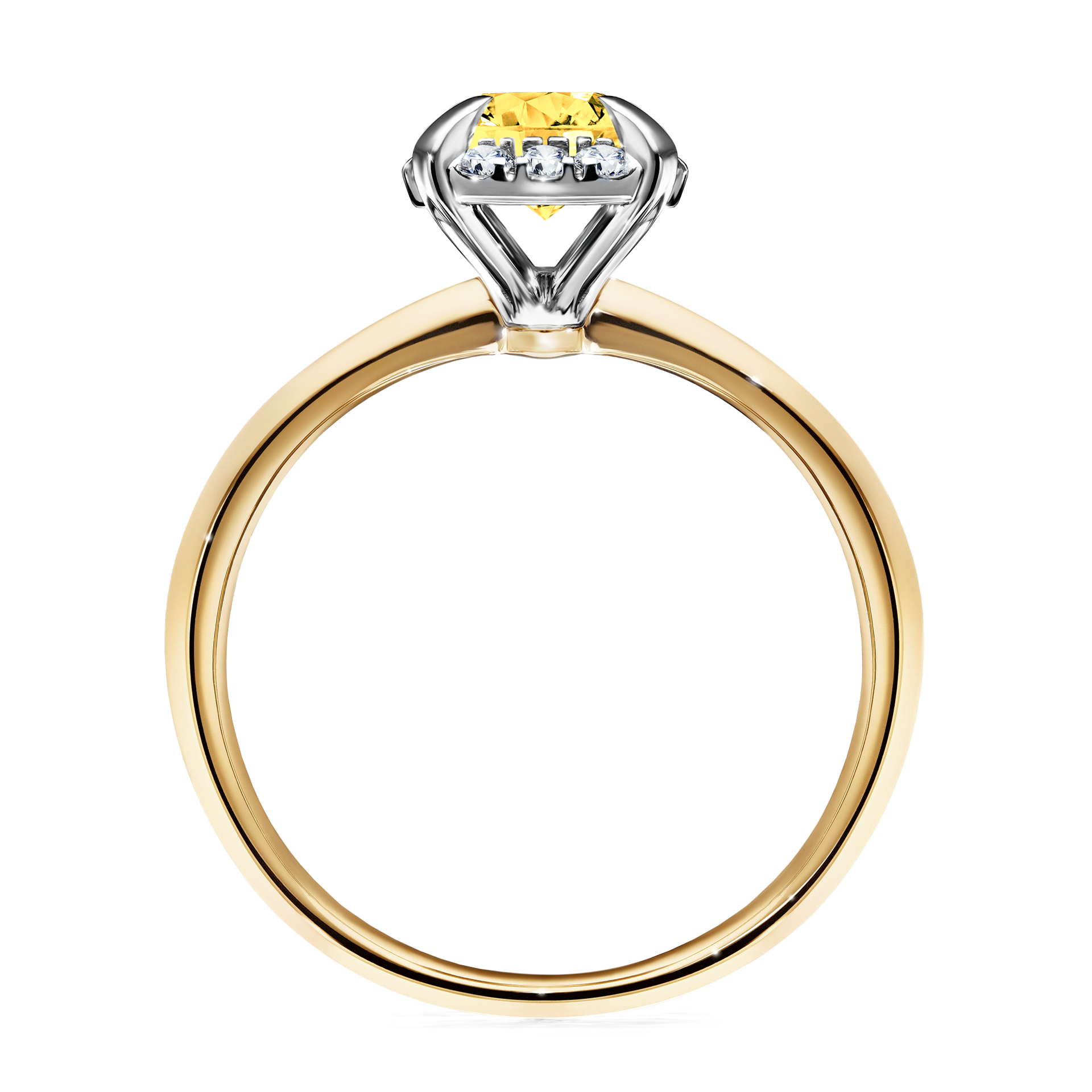 Pierścionek zaręczynowy My Beauty z żółtego złota z szafirem żółtym 0,98CT