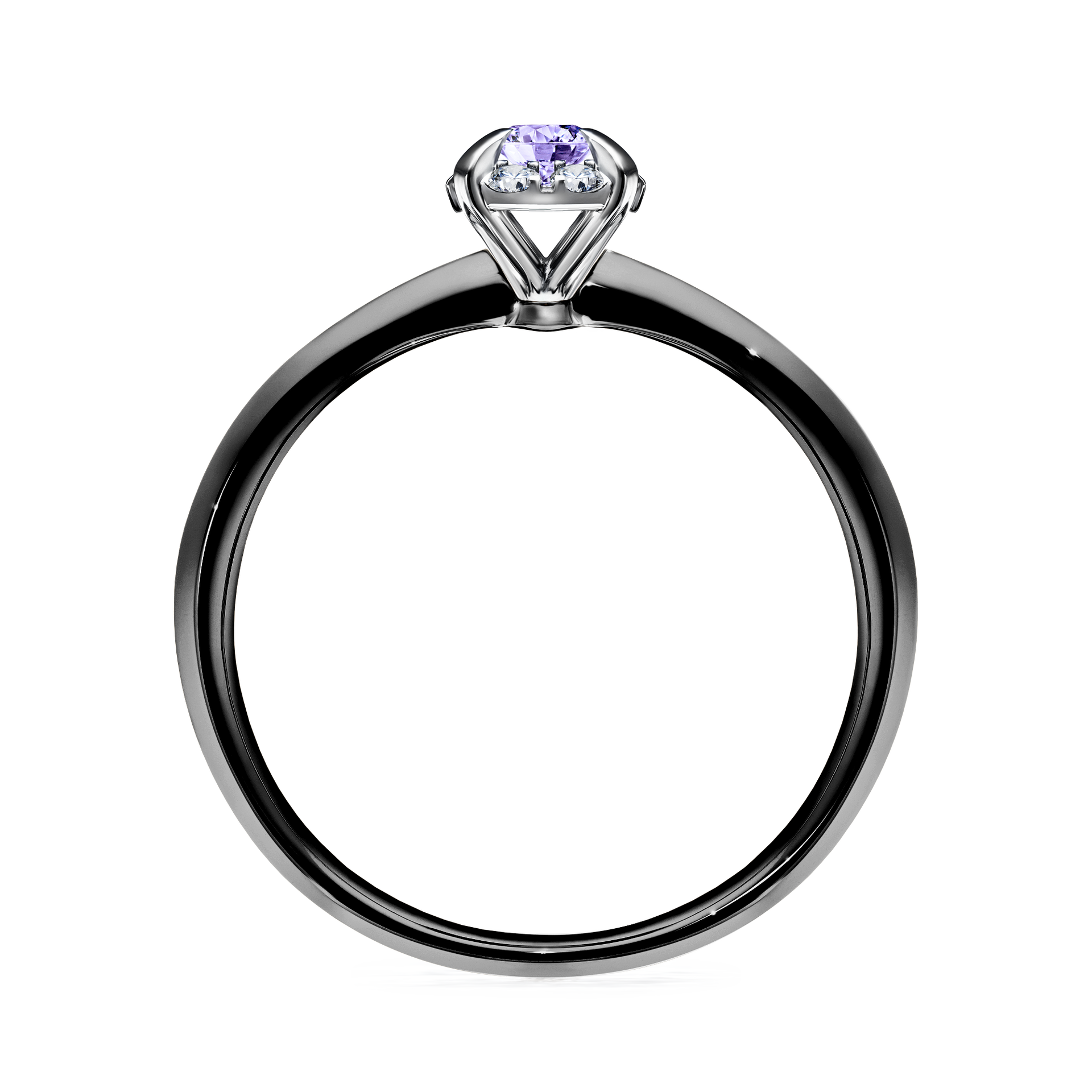Pierścionek zaręczynowy My Beauty z czarnego złota z tanzanitem 0,14CT
