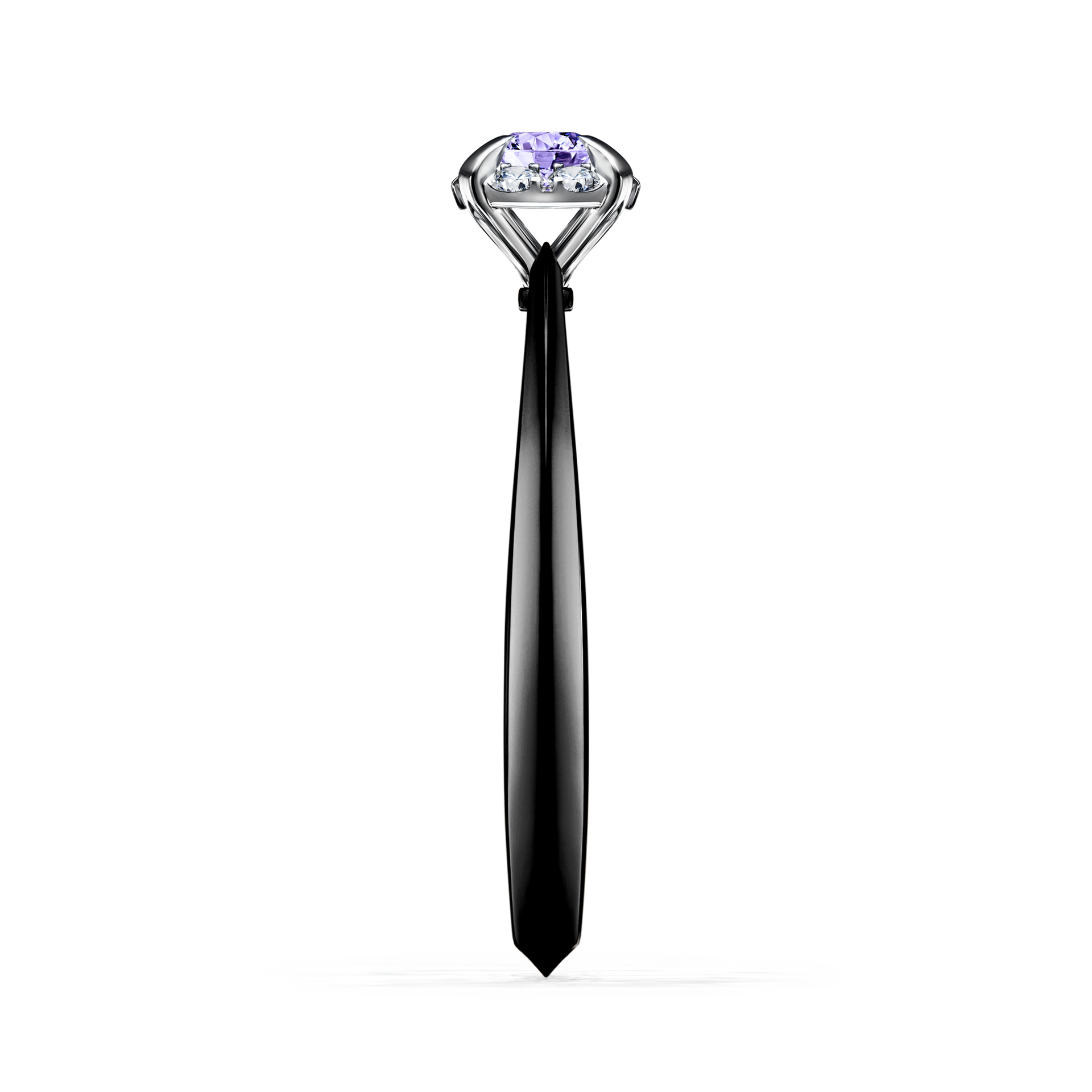 Pierścionek zaręczynowy My Beauty z czarnego złota z tanzanitem 0,14CT