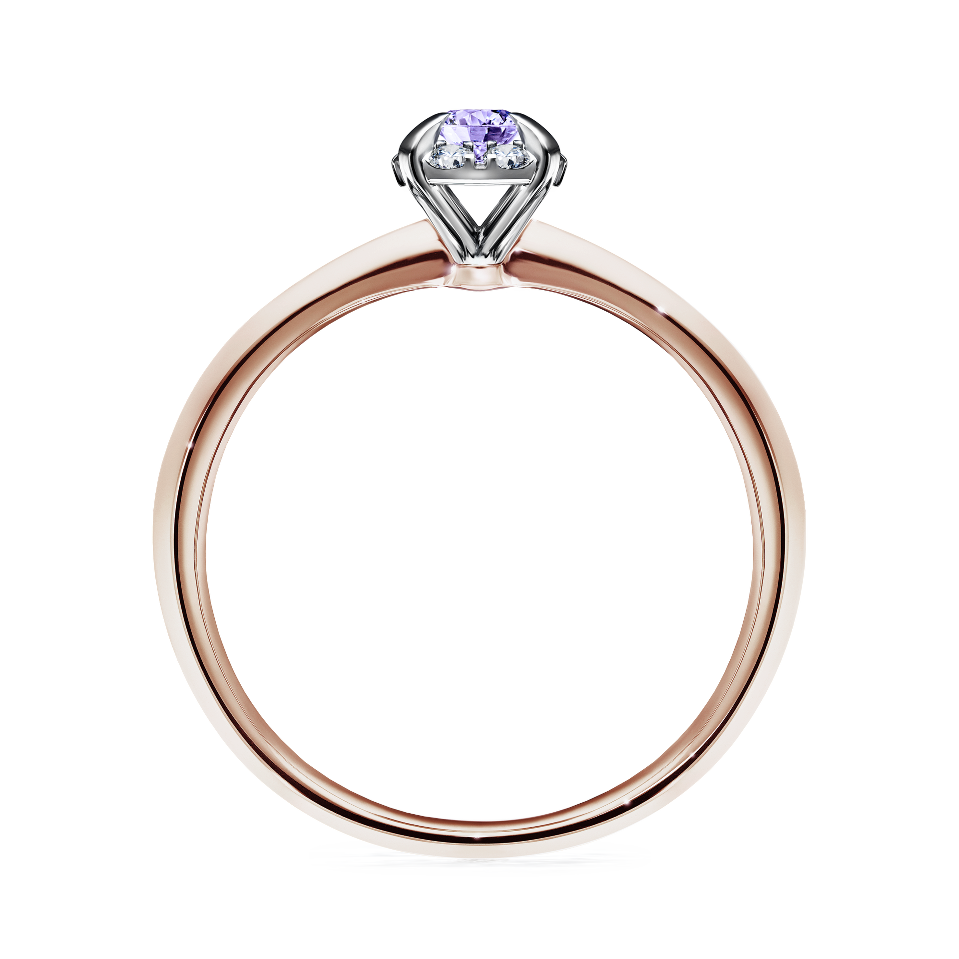 Pierścionek zaręczynowy My Beauty z różowego złota z tanzanitem 0,14CT