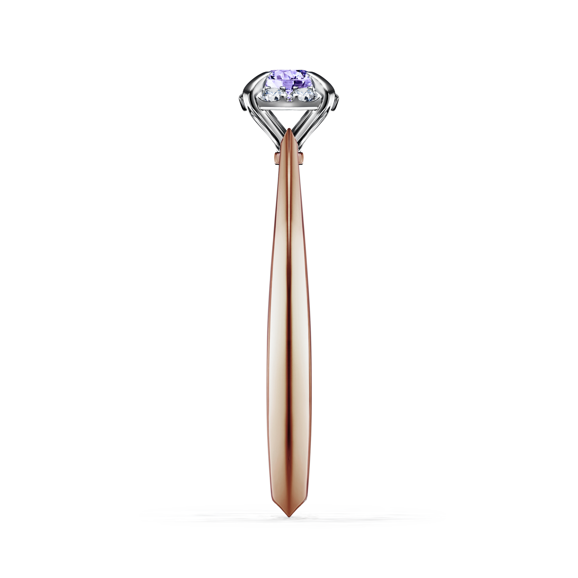 Pierścionek zaręczynowy My Beauty z różowego złota z tanzanitem 0,14CT