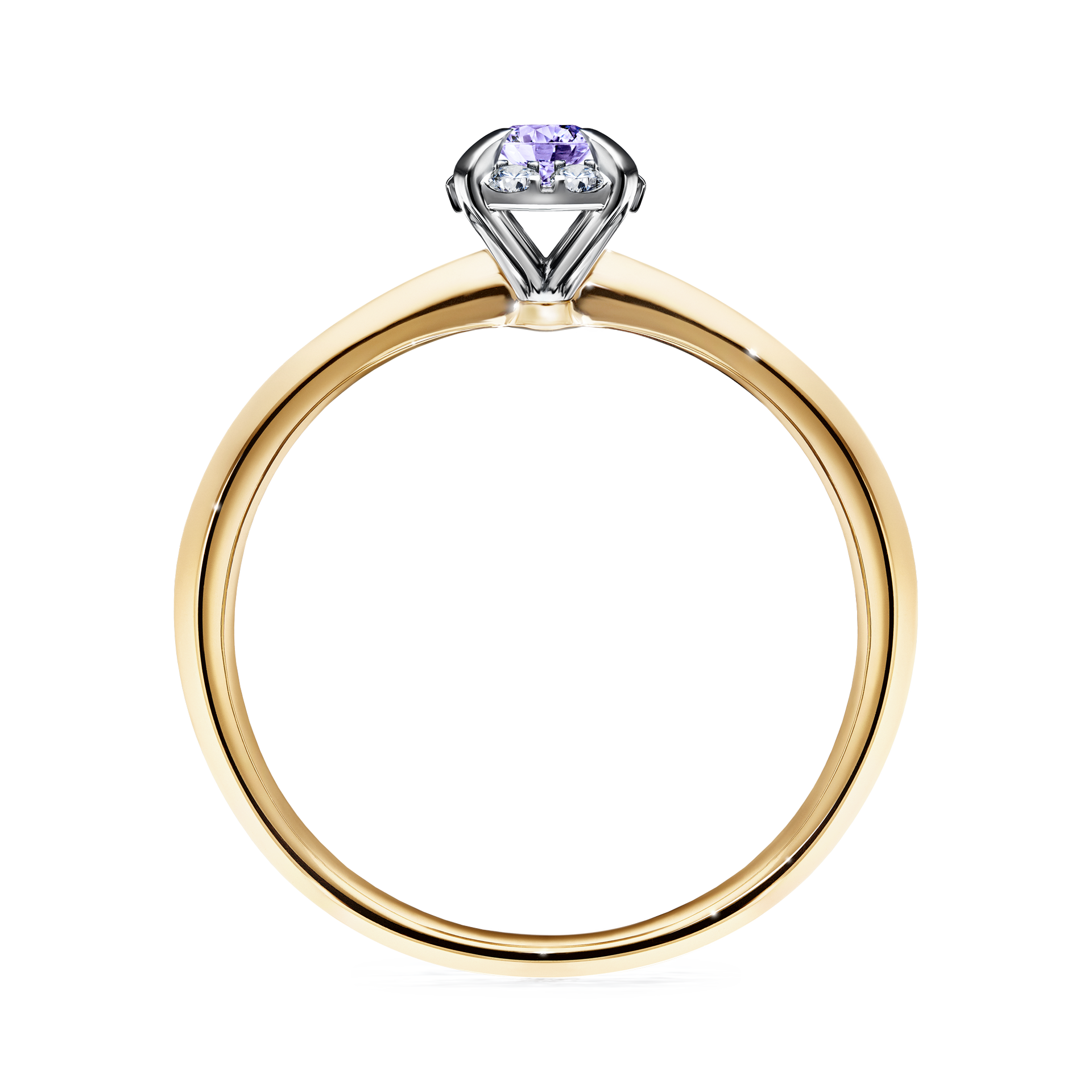 Pierścionek zaręczynowy My Beauty z żółtego złota z tanzanitem 0,14CT