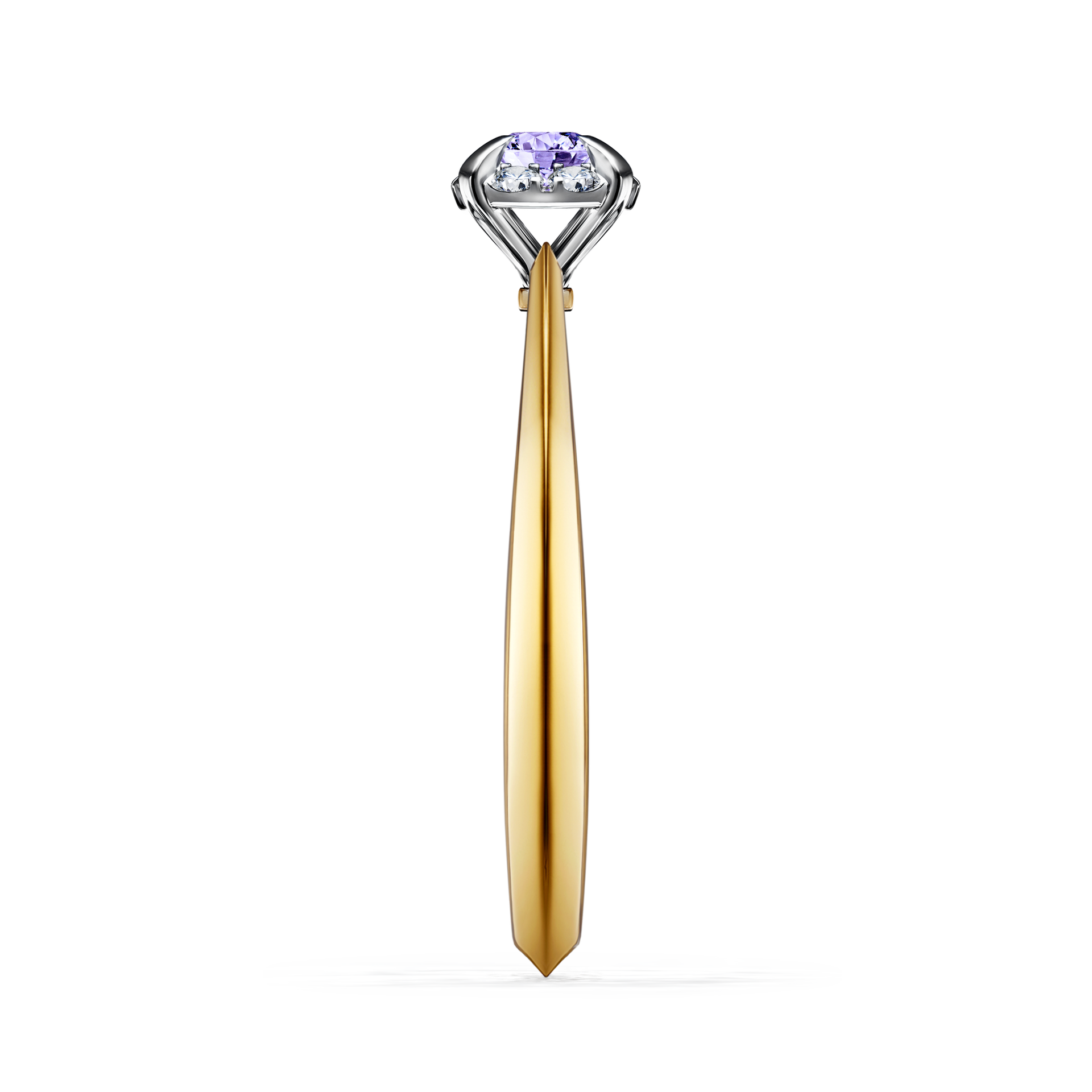 Pierścionek zaręczynowy My Beauty z żółtego złota z tanzanitem 0,14CT