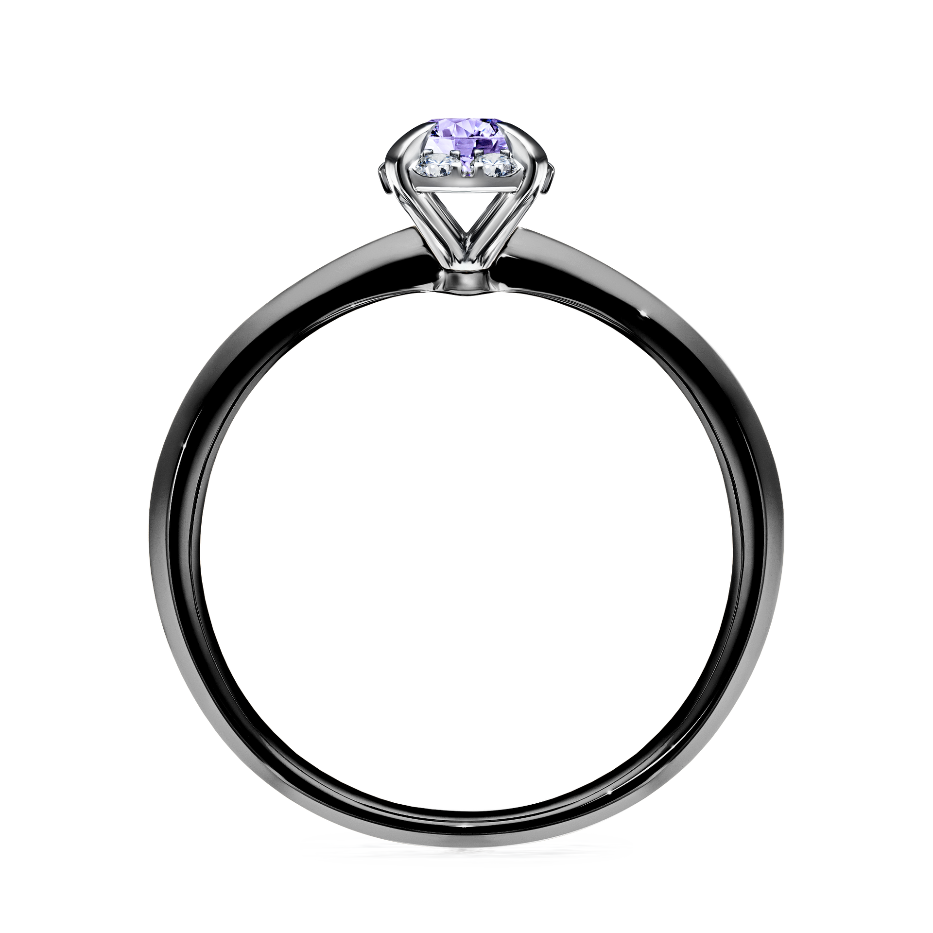 Pierścionek zaręczynowy My Beauty z czarnego złota z tanzanitem 0,33CT