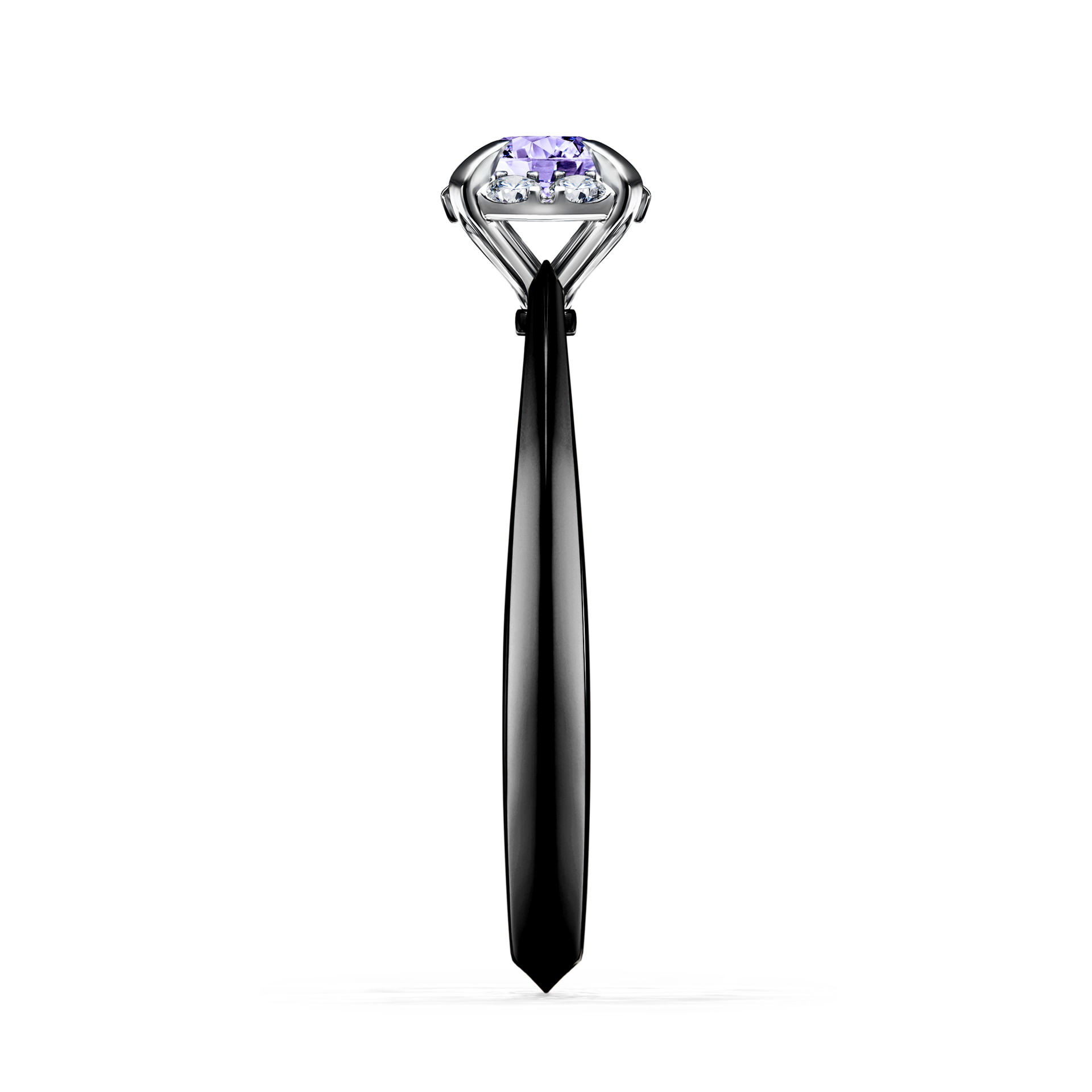 Pierścionek zaręczynowy My Beauty z czarnego złota z tanzanitem 0,33CT