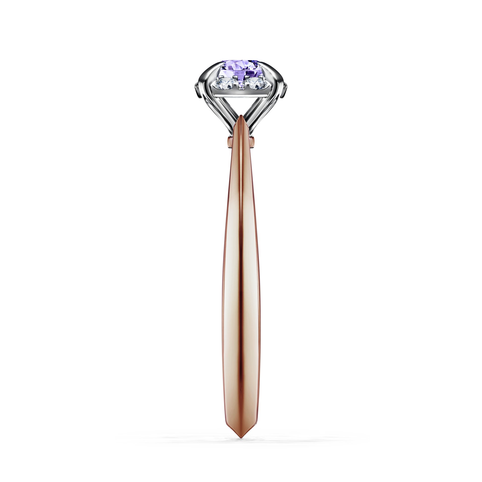 Pierścionek zaręczynowy My Beauty z różowego złota z tanzanitem 0,33CT