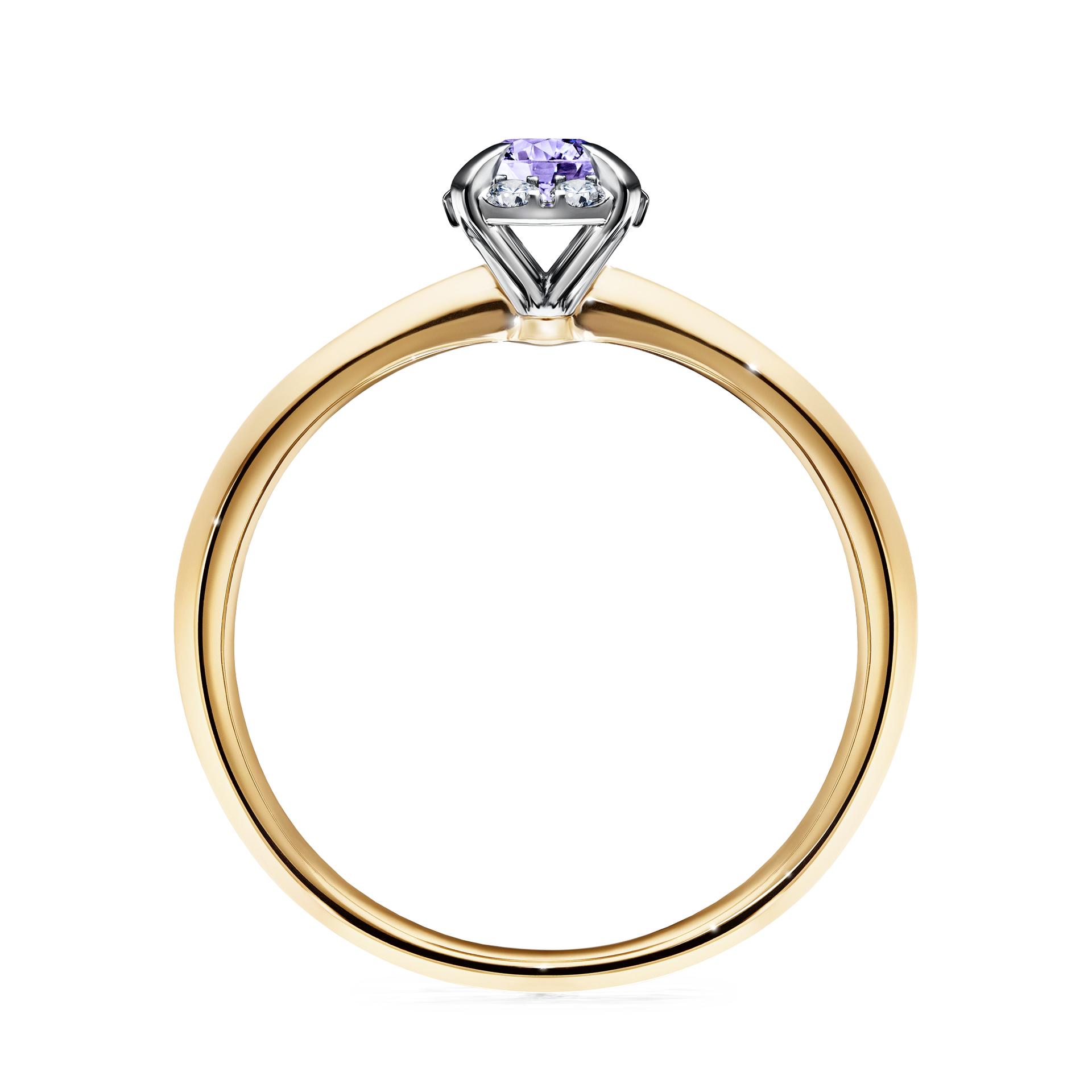 Pierścionek zaręczynowy My Beauty z żółtego złota z tanzanitem 0,33CT