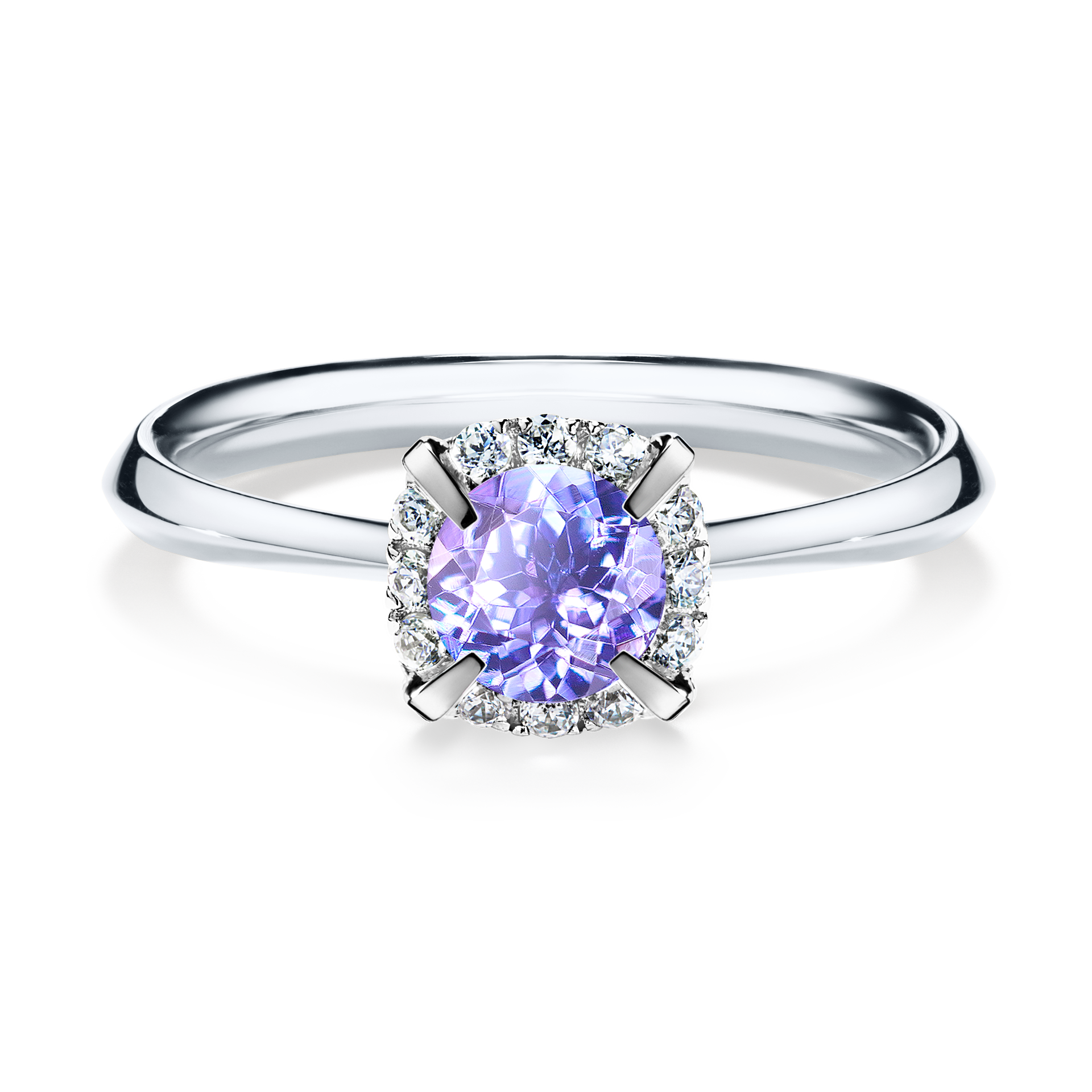 Pierścionek zaręczynowy My Beauty z białego złota z tanzanitem 0,62CT