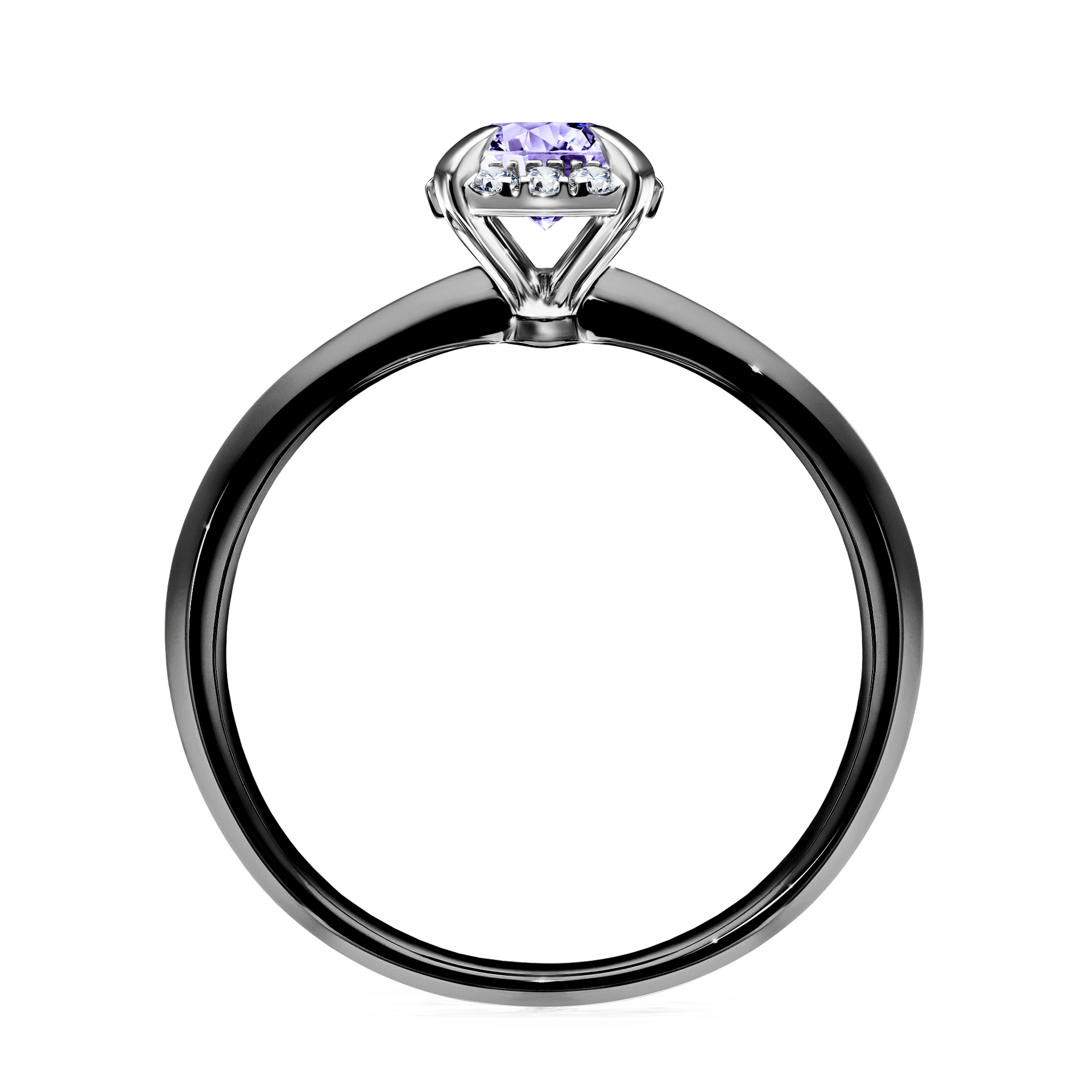Pierścionek zaręczynowy My Beauty z czarnego złota z tanzanitem 0,62CT