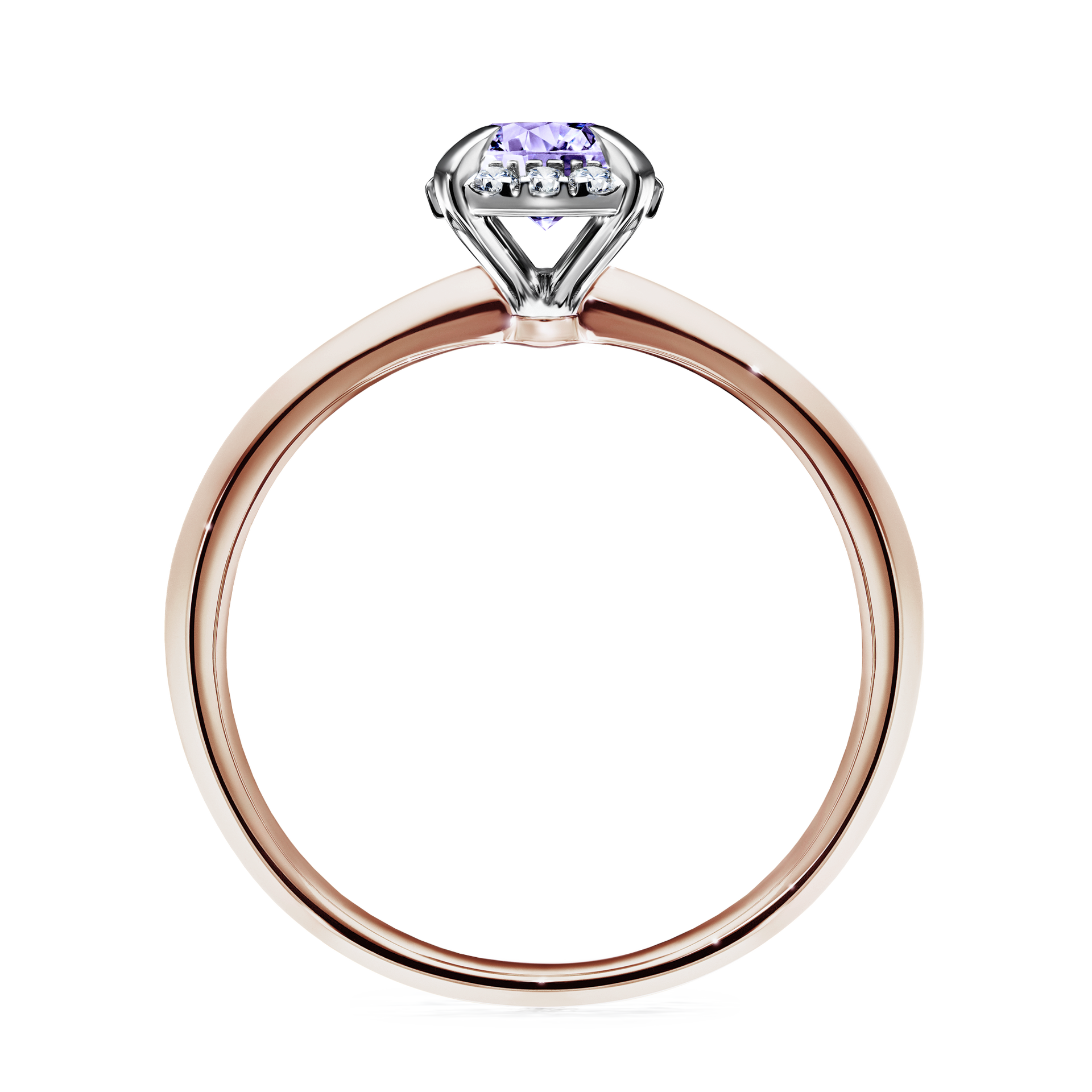 Pierścionek zaręczynowy My Beauty z różowego złota z tanzanitem 0,62CT