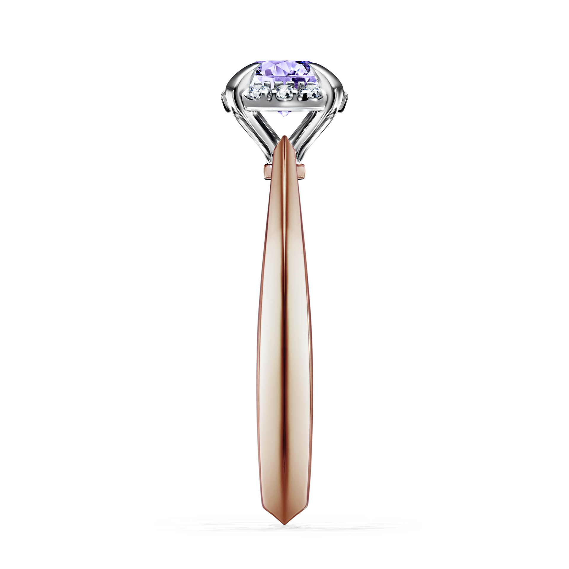 Pierścionek zaręczynowy My Beauty z różowego złota z tanzanitem 0,62CT