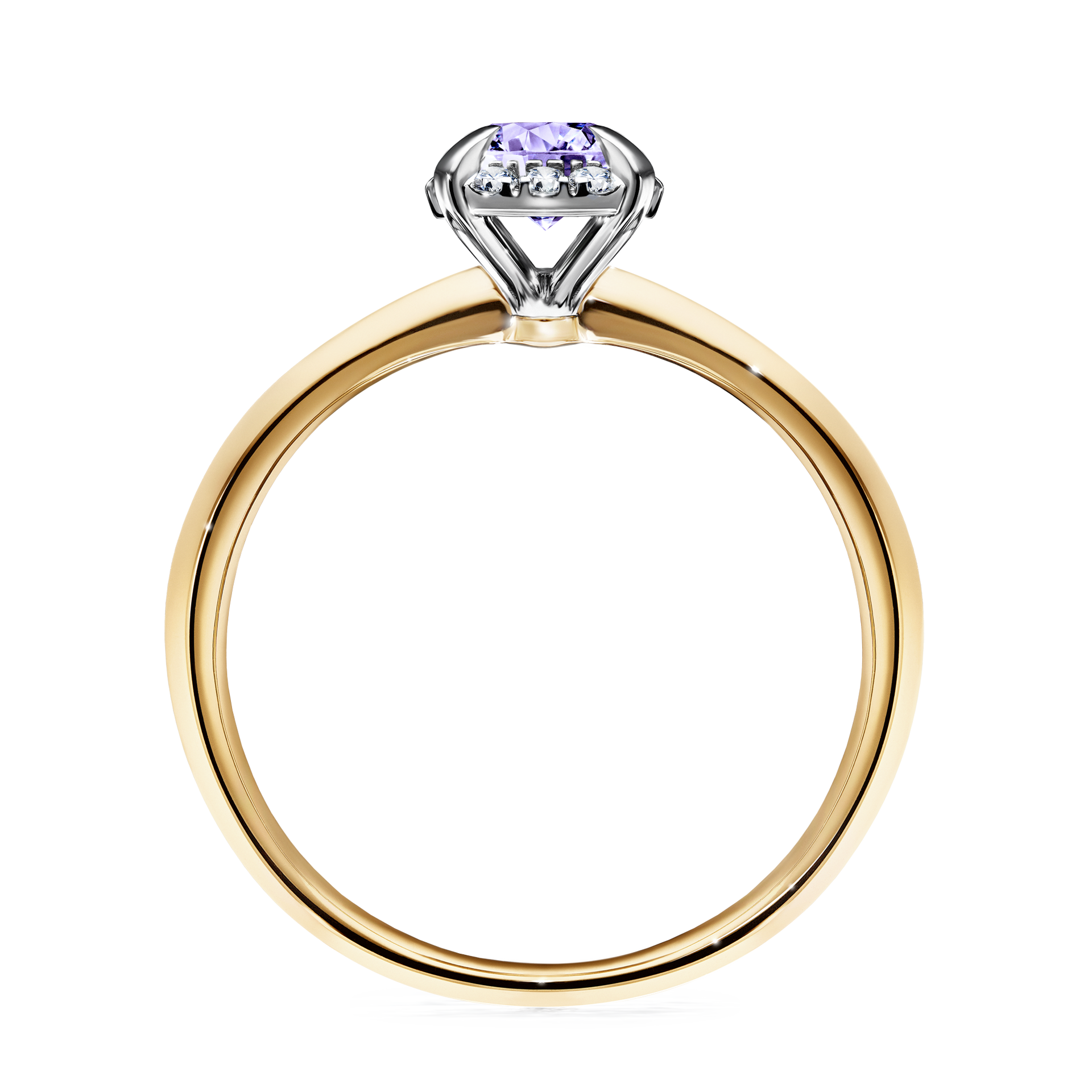 Pierścionek zaręczynowy My Beauty z żółtego złota z tanzanitem 0,62CT