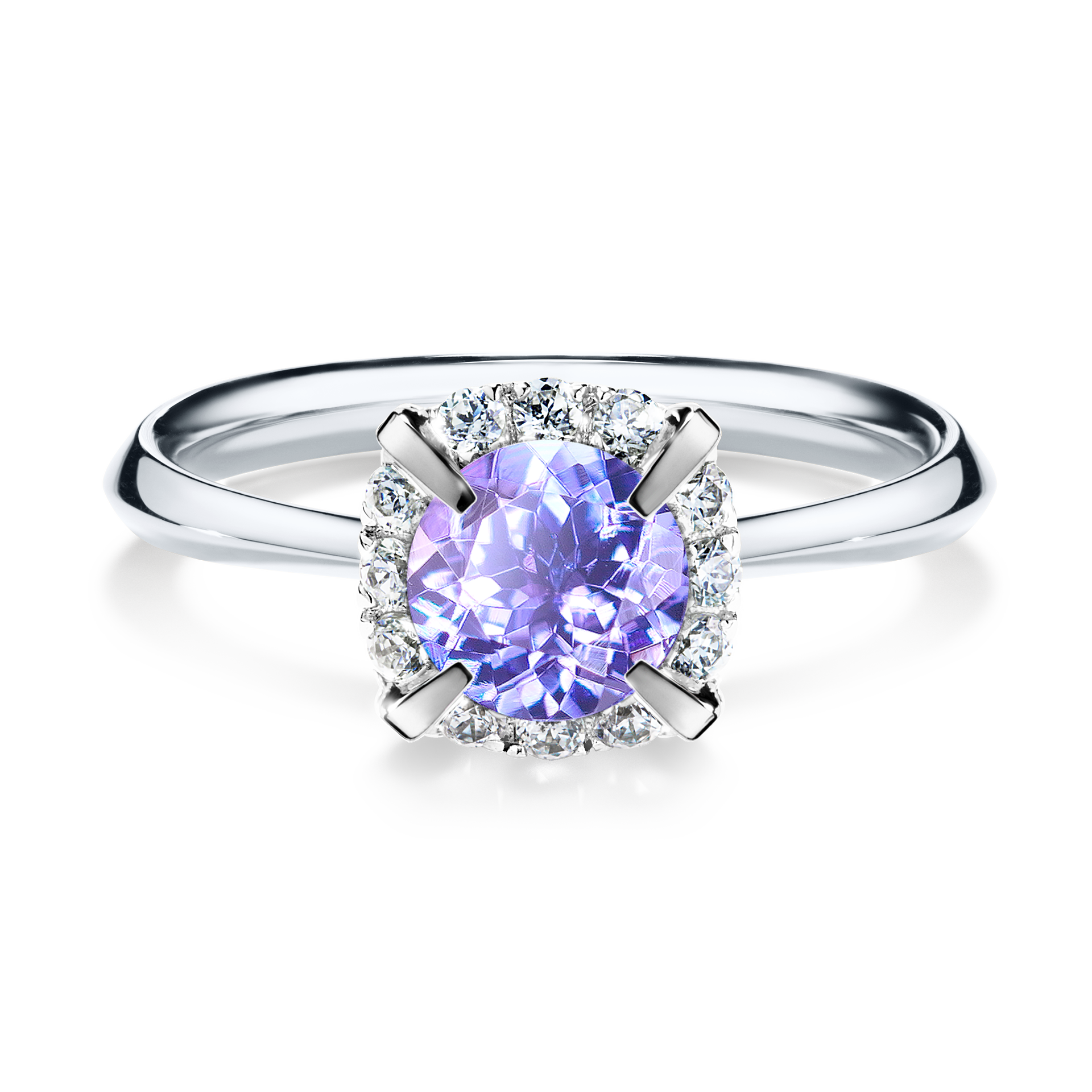 Pierścionek zaręczynowy My Beauty z białego złota z tanzanitem 0,98CT