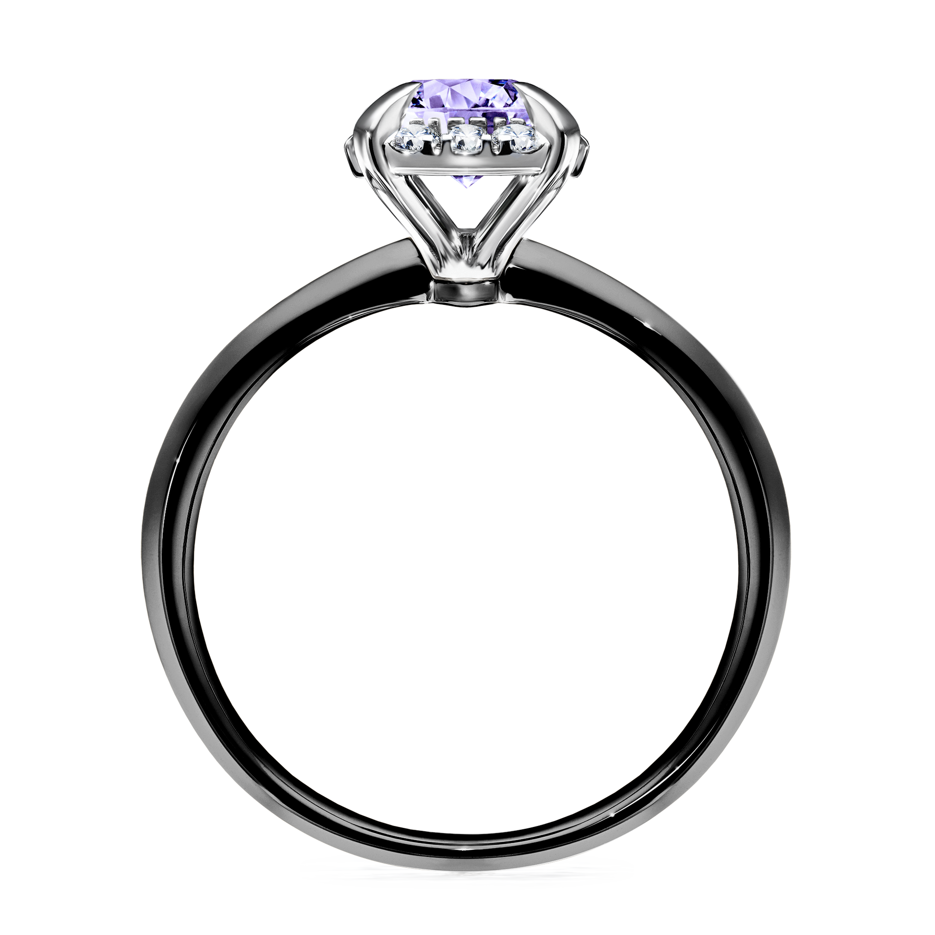 Pierścionek zaręczynowy My Beauty z czarnego złota z tanzanitem 0,98CT