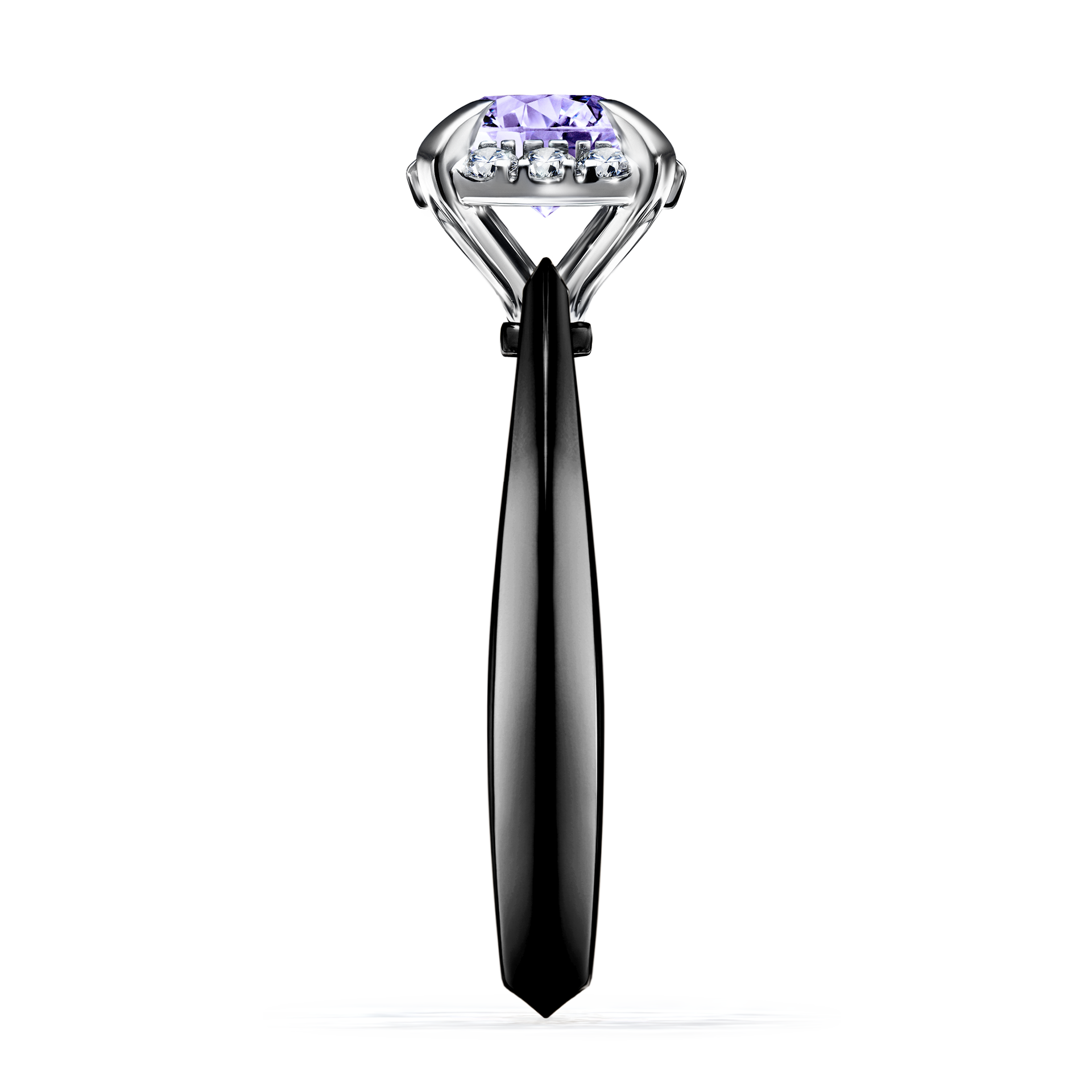 Pierścionek zaręczynowy My Beauty z czarnego złota z tanzanitem 0,98CT