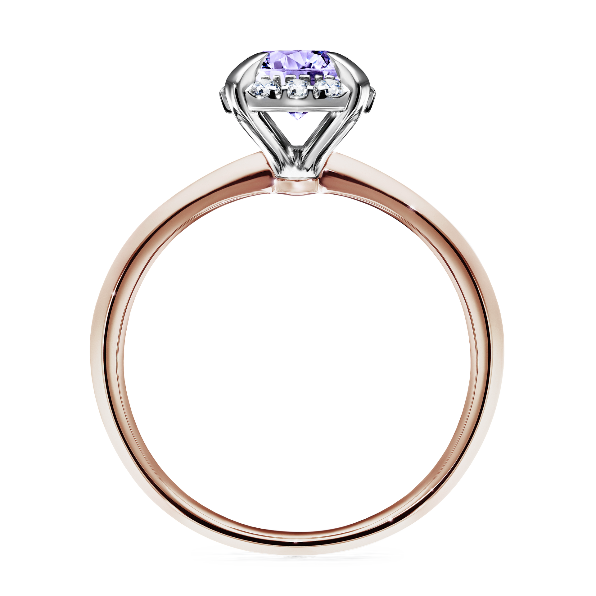 Pierścionek zaręczynowy My Beauty z różowego złota z tanzanitem 0,98CT