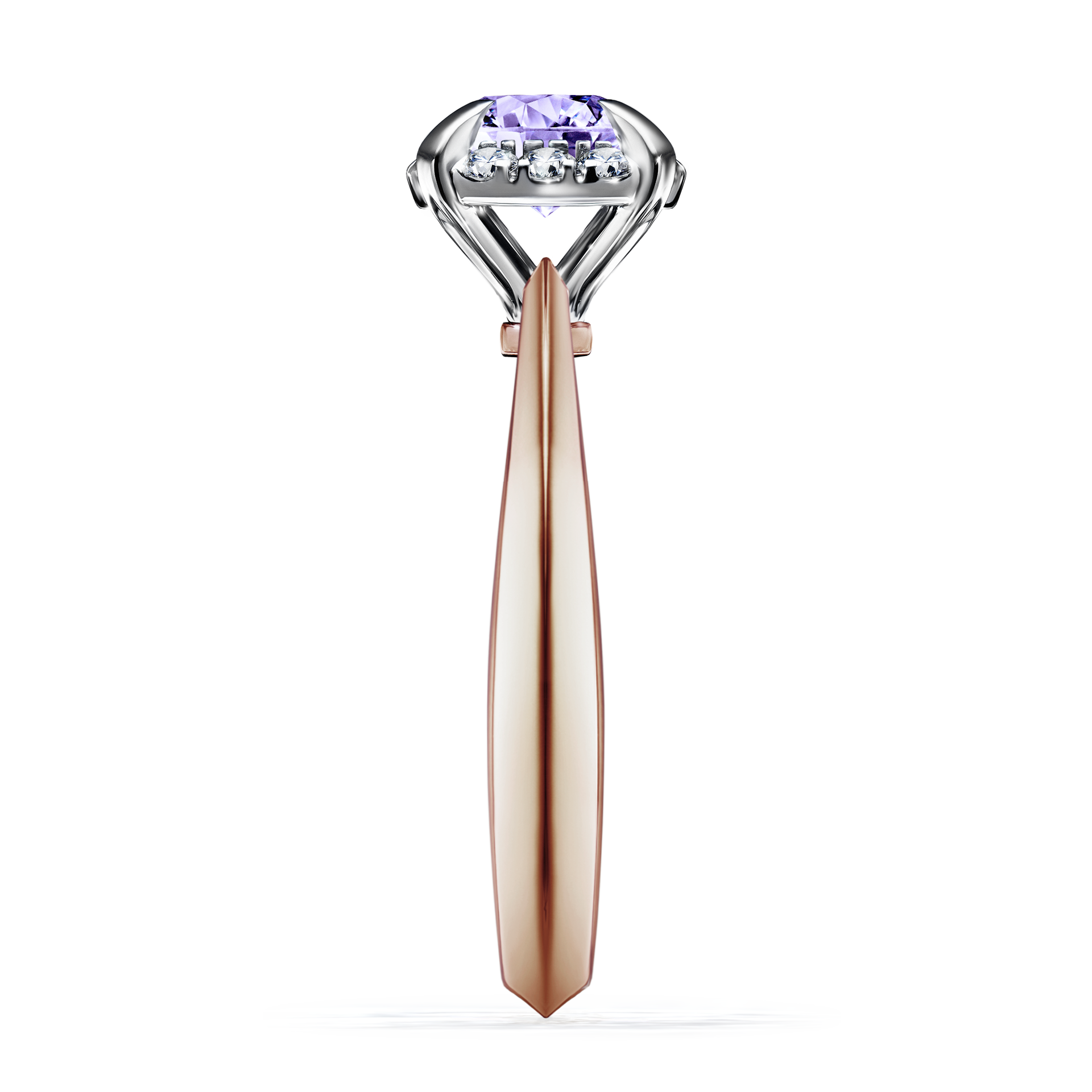 Pierścionek zaręczynowy My Beauty z różowego złota z tanzanitem 0,98CT