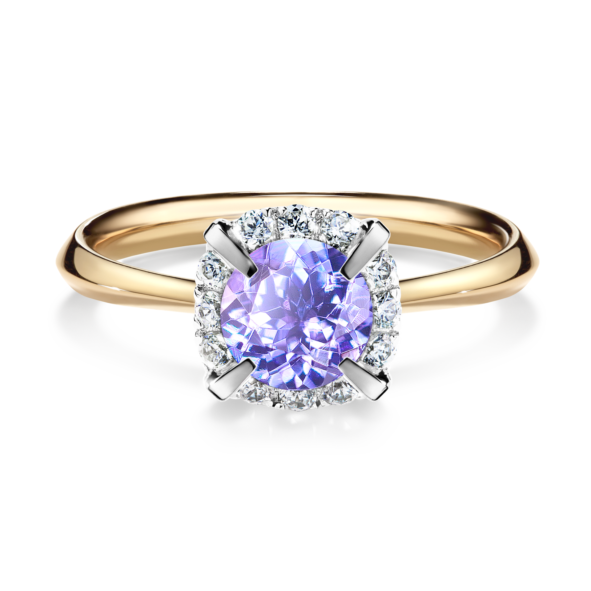 Pierścionek zaręczynowy My Beauty z żółtego złota z tanzanitem 0,98CT