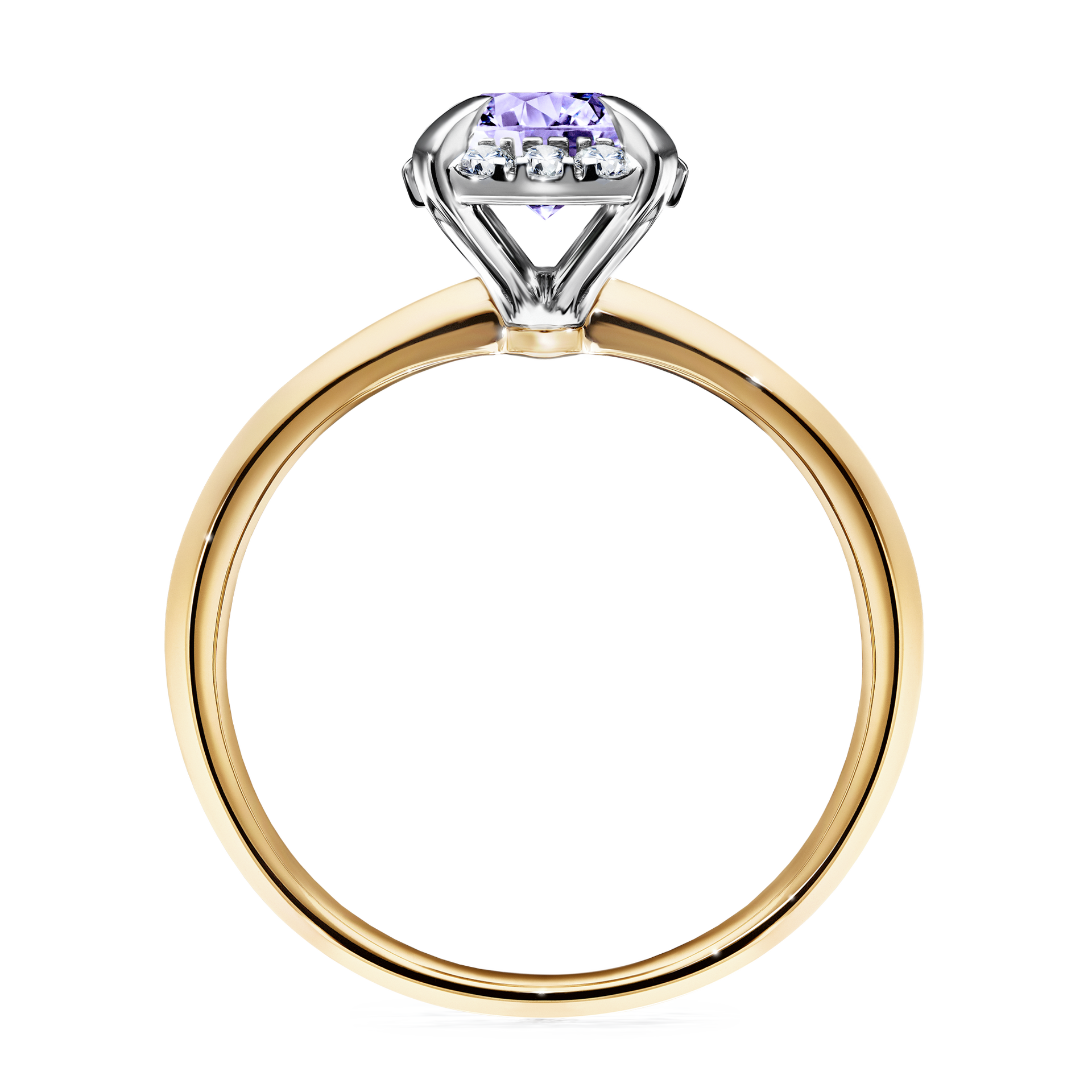 Pierścionek zaręczynowy My Beauty z żółtego złota z tanzanitem 0,98CT