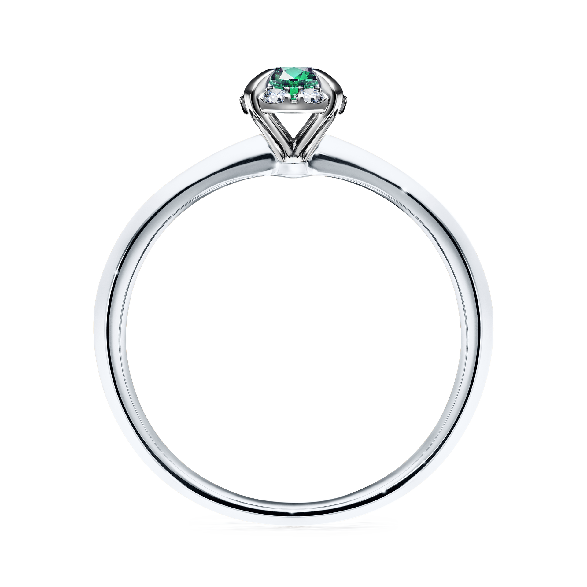 Pierścionek zaręczynowy My Beauty z białego złota ze szmaragdem 0,14CT