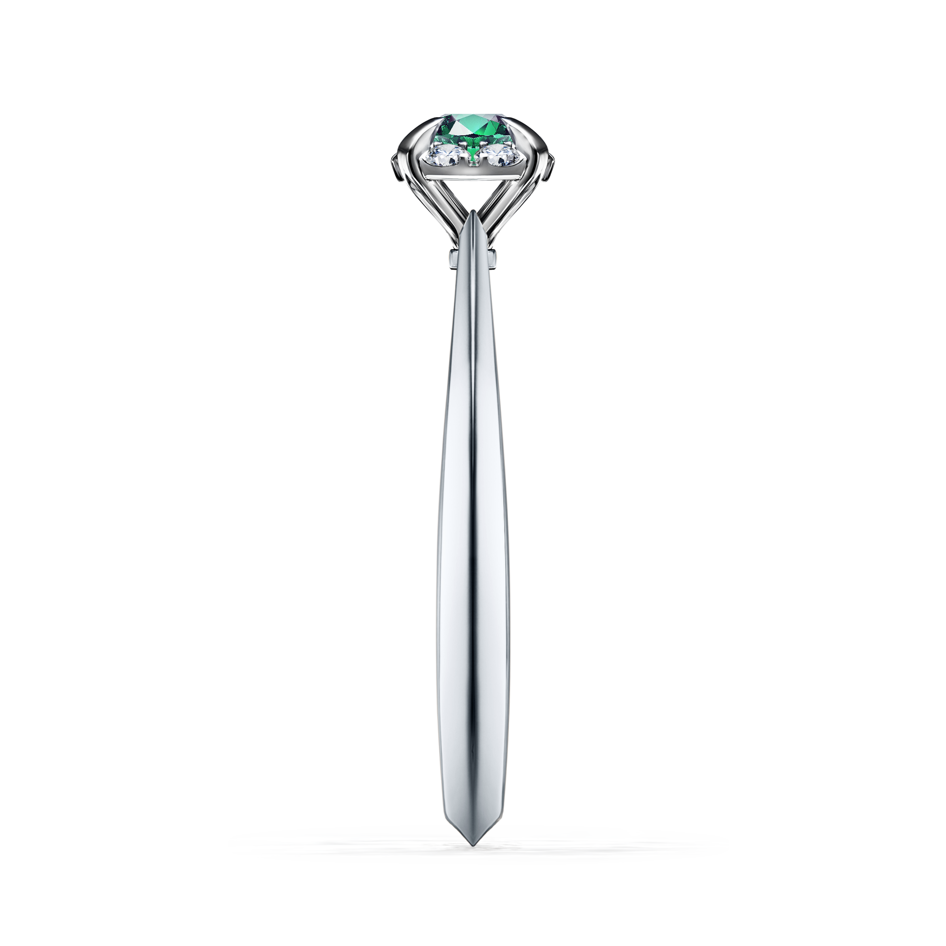 Pierścionek zaręczynowy My Beauty z białego złota ze szmaragdem 0,14CT