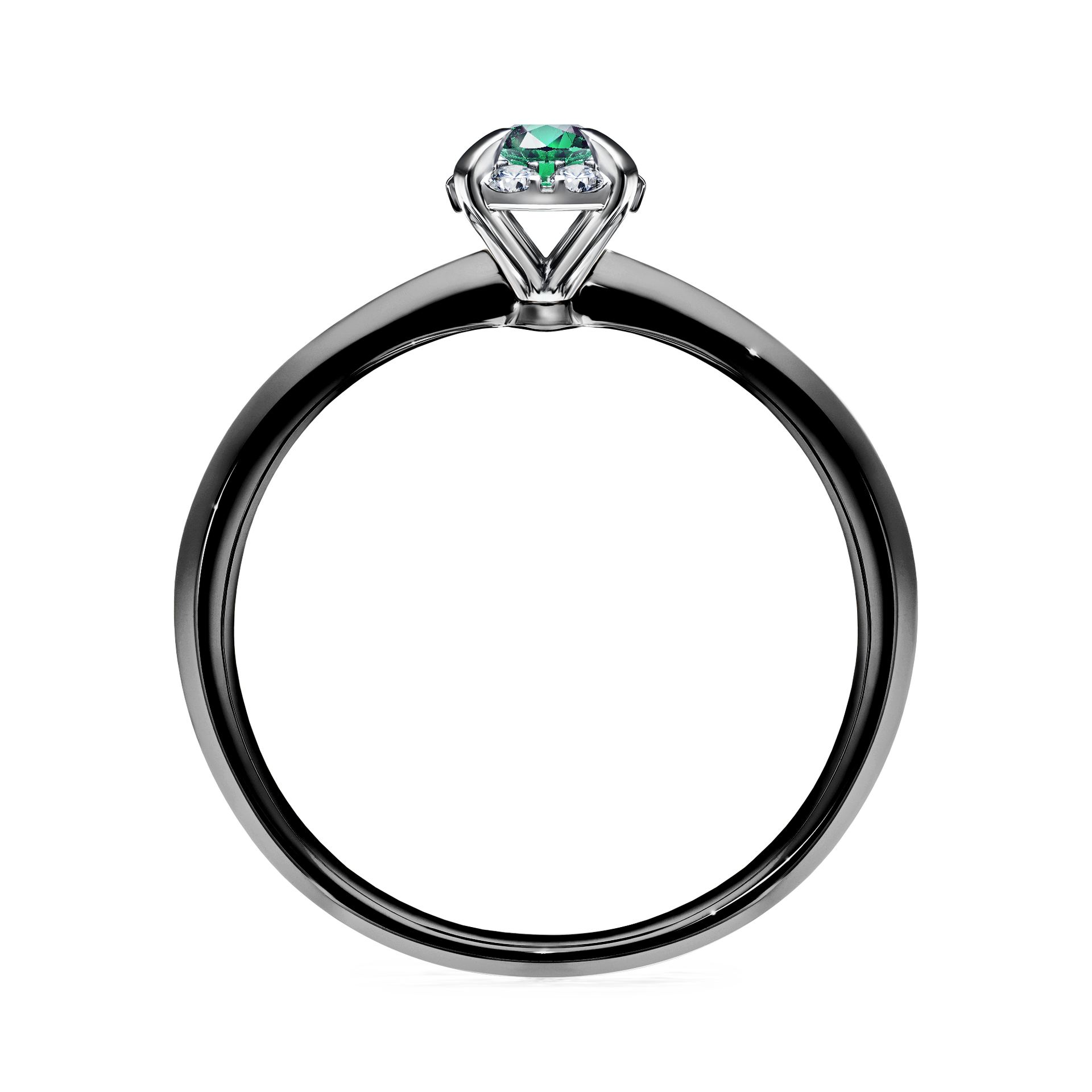 Pierścionek zaręczynowy My Beauty z czarnego złota ze szmaragdem 0,14CT
