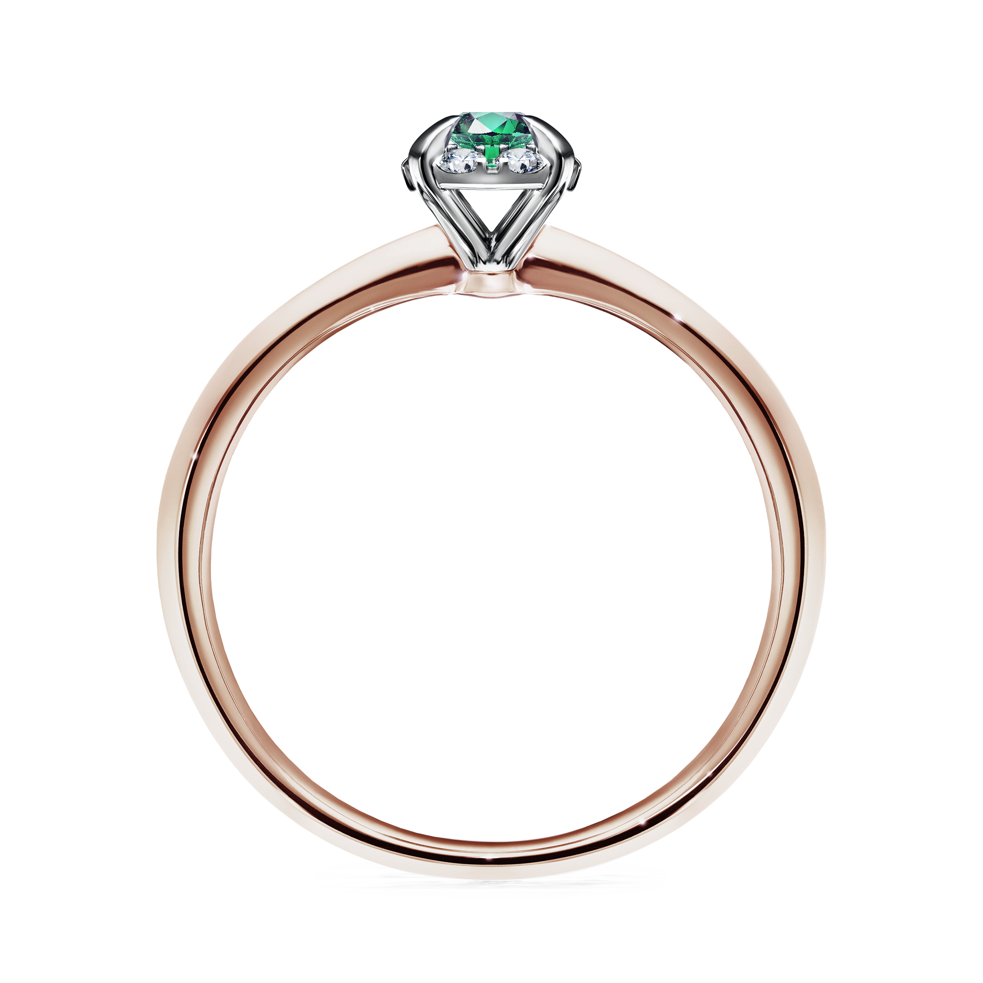 Pierścionek zaręczynowy My Beauty z różowego złota ze szmaragdem 0,14CT