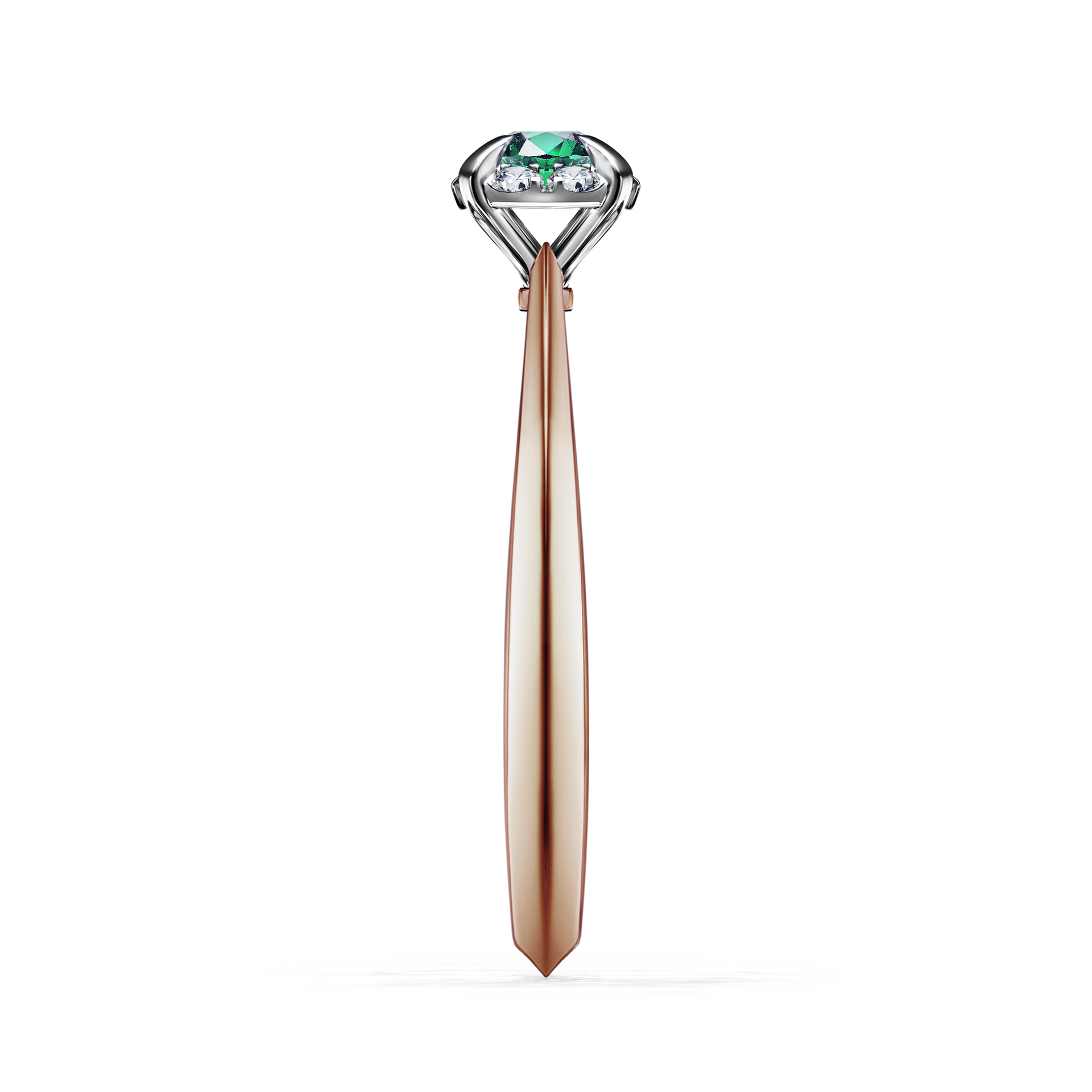Pierścionek zaręczynowy My Beauty z różowego złota ze szmaragdem 0,14CT