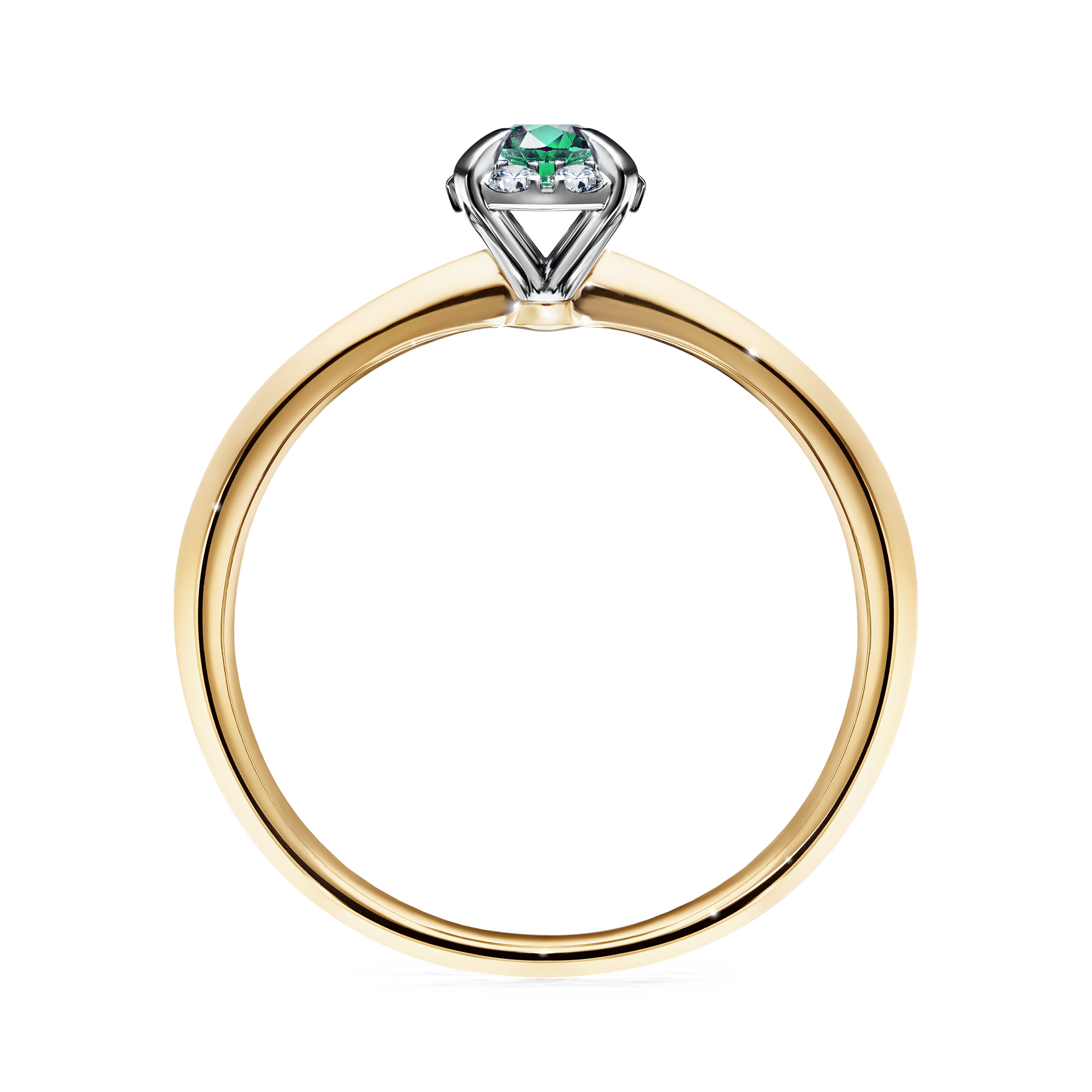 Pierścionek zaręczynowy My Beauty z żółtego złota ze szmaragdem 0,14CT