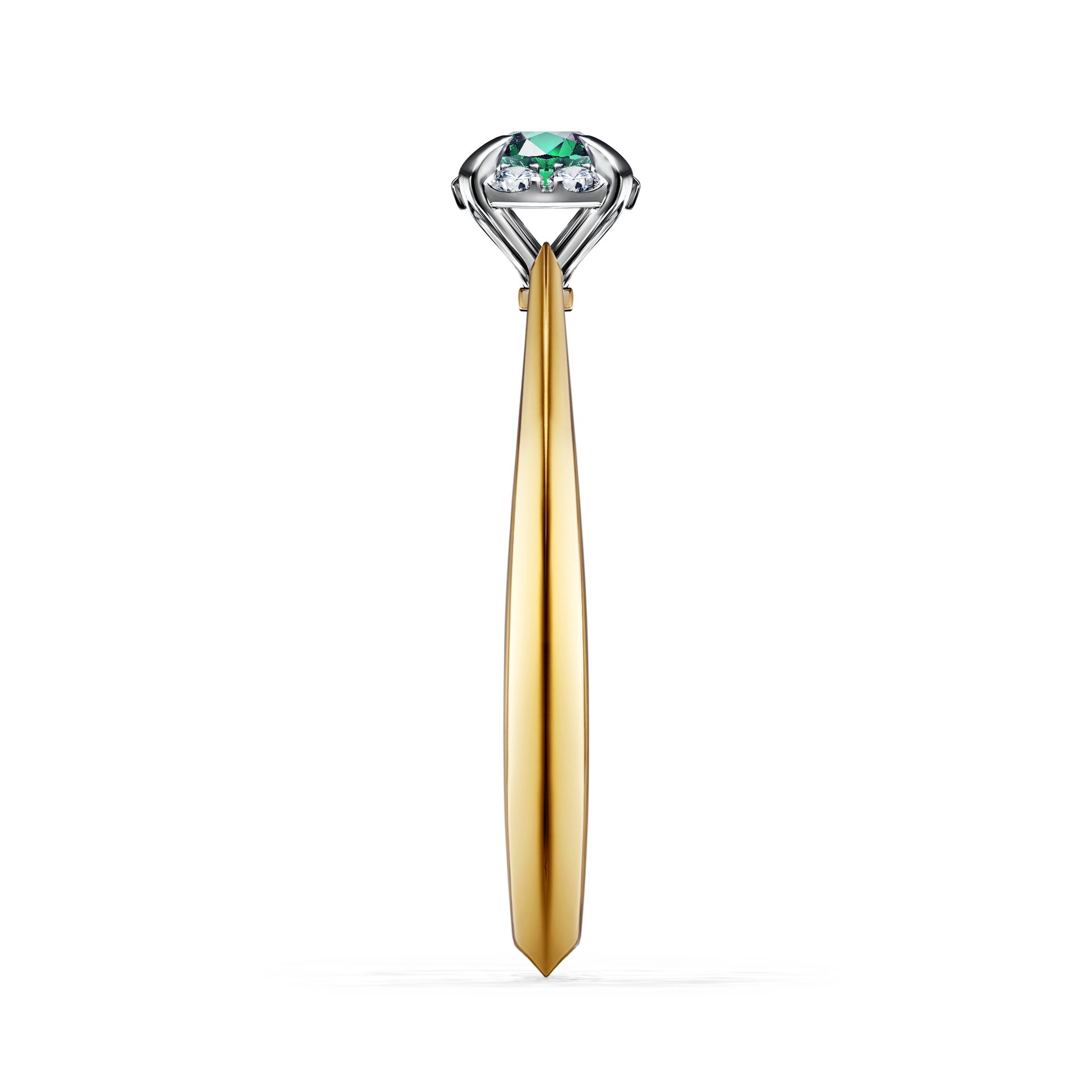 Pierścionek zaręczynowy My Beauty z żółtego złota ze szmaragdem 0,14CT