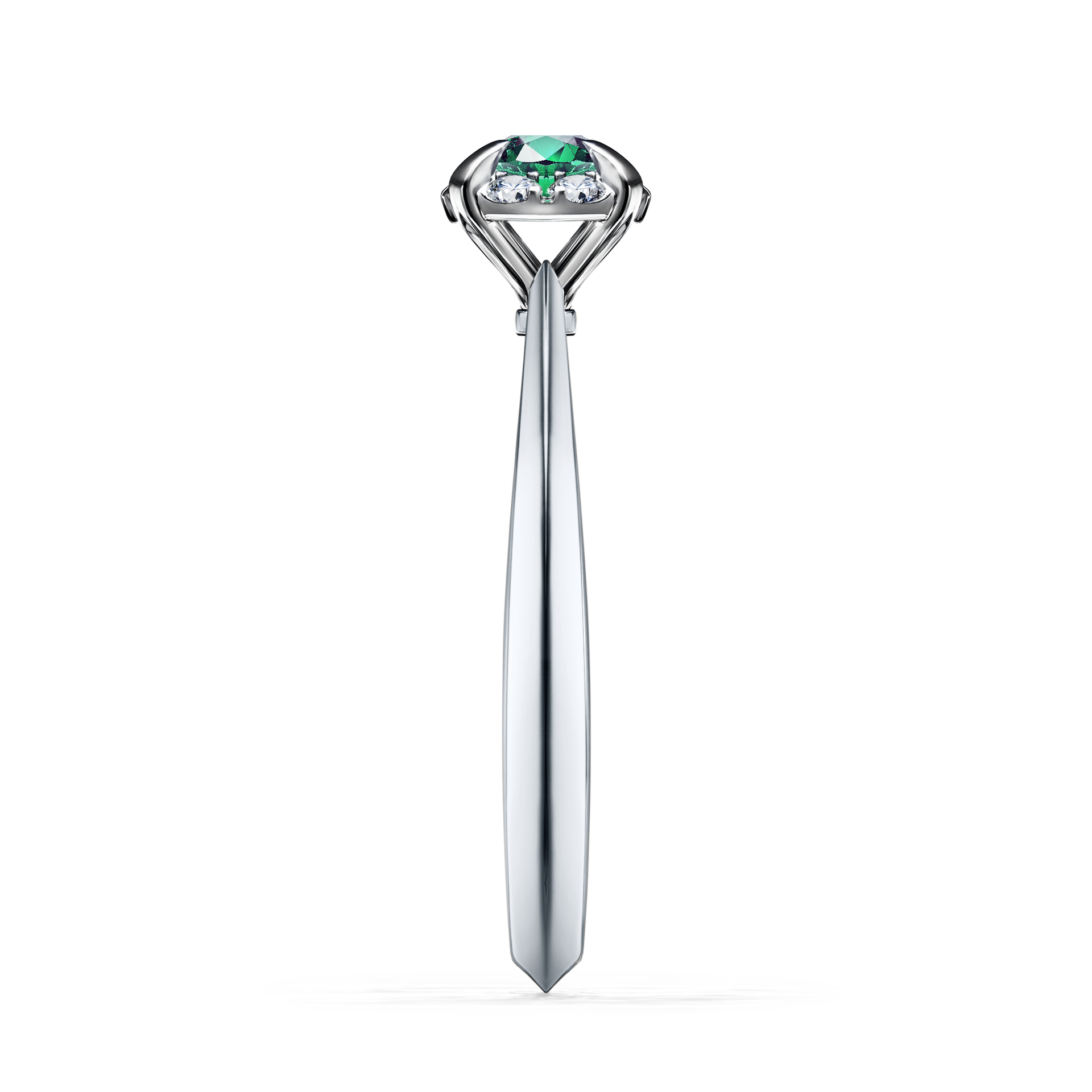 Pierścionek zaręczynowy My Beauty z białego złota ze szmaragdem 0,33CT