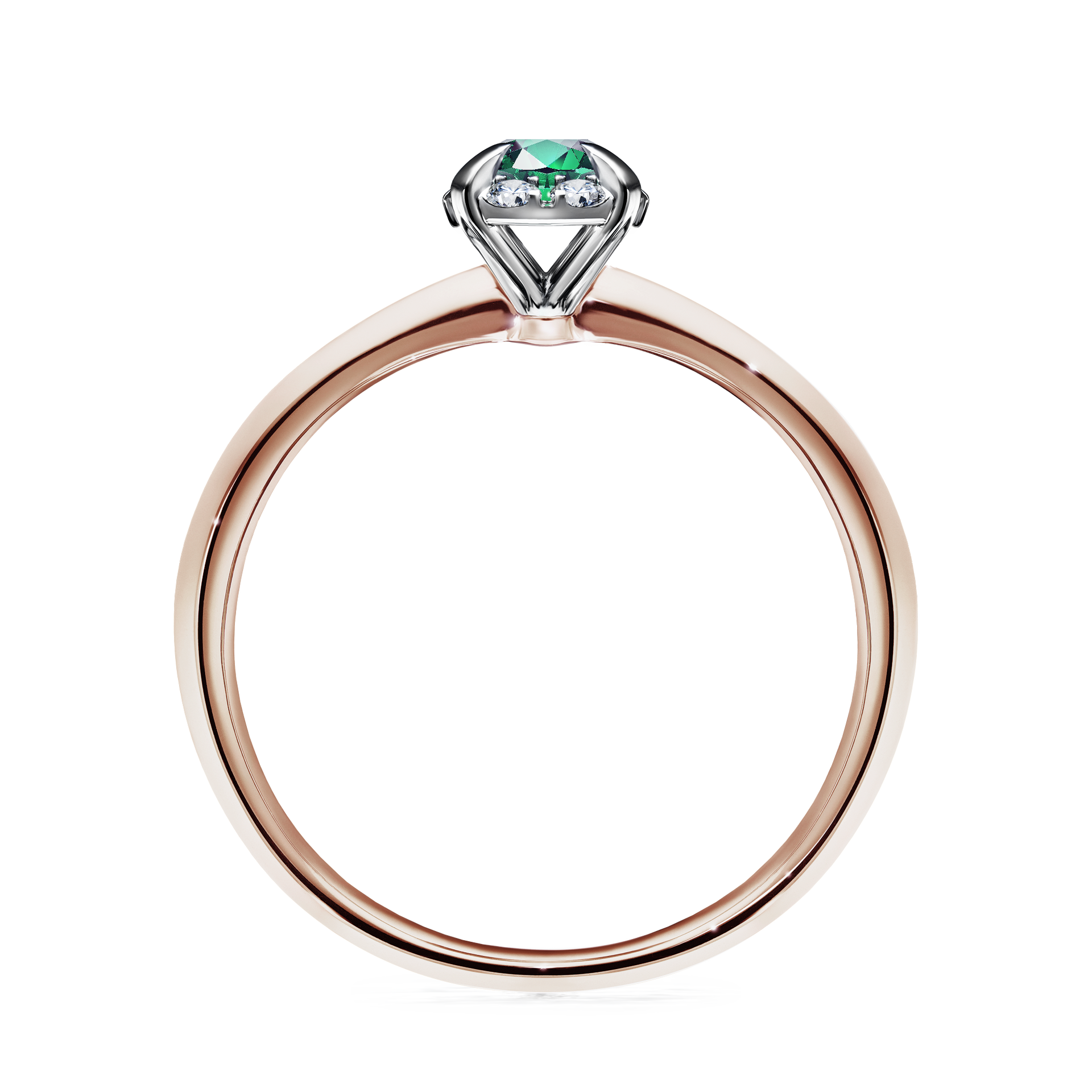 Pierścionek zaręczynowy My Beauty z różowego złota ze szmaragdem 0,33CT