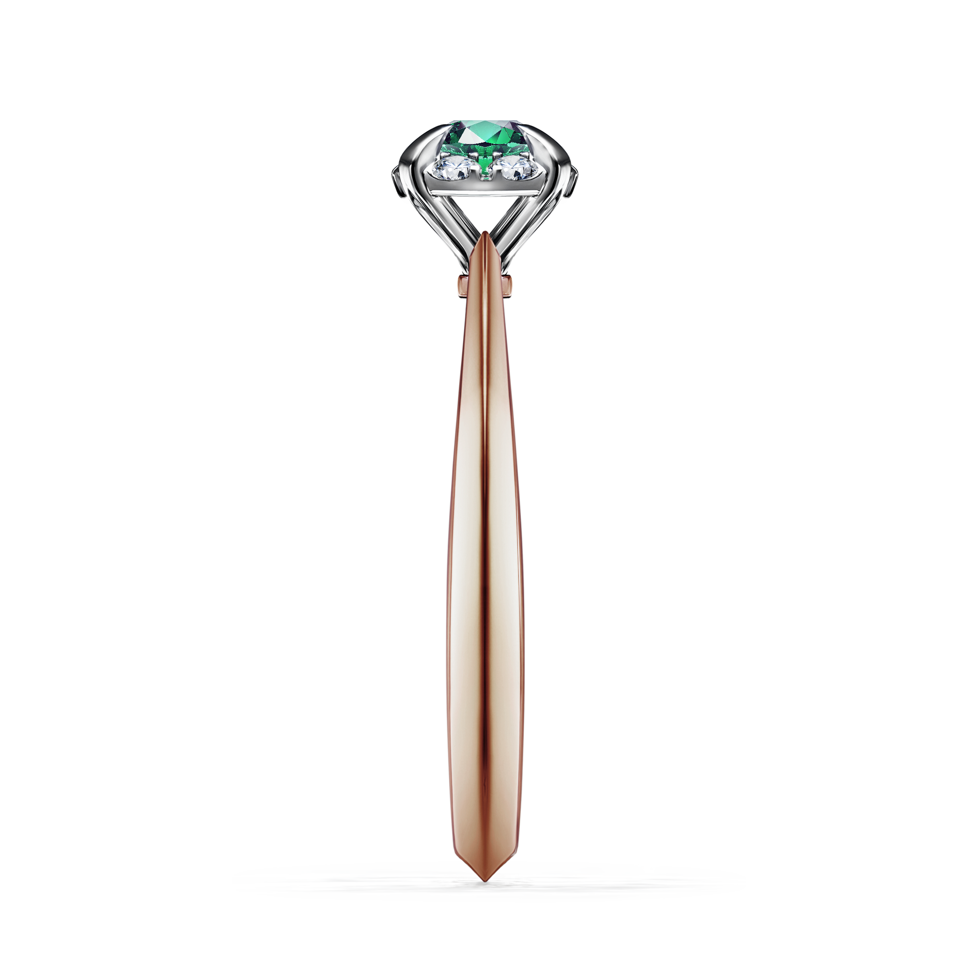 Pierścionek zaręczynowy My Beauty z różowego złota ze szmaragdem 0,33CT