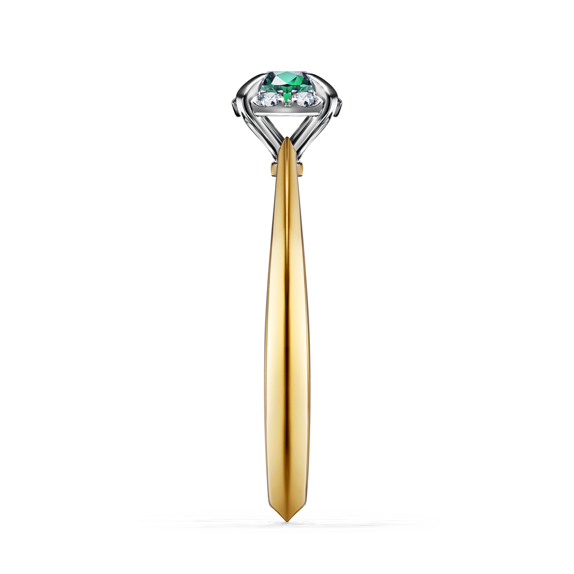 Pierścionek zaręczynowy My Beauty z żółtego złota ze szmaragdem 0,33CT