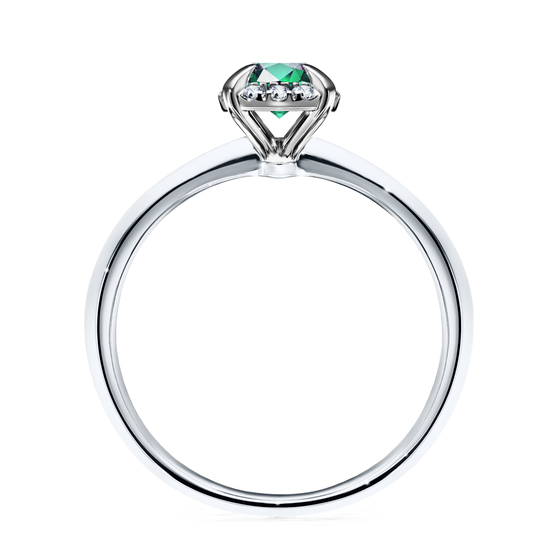 Pierścionek zaręczynowy My Beauty z białego złota ze szmaragdem 0,62CT