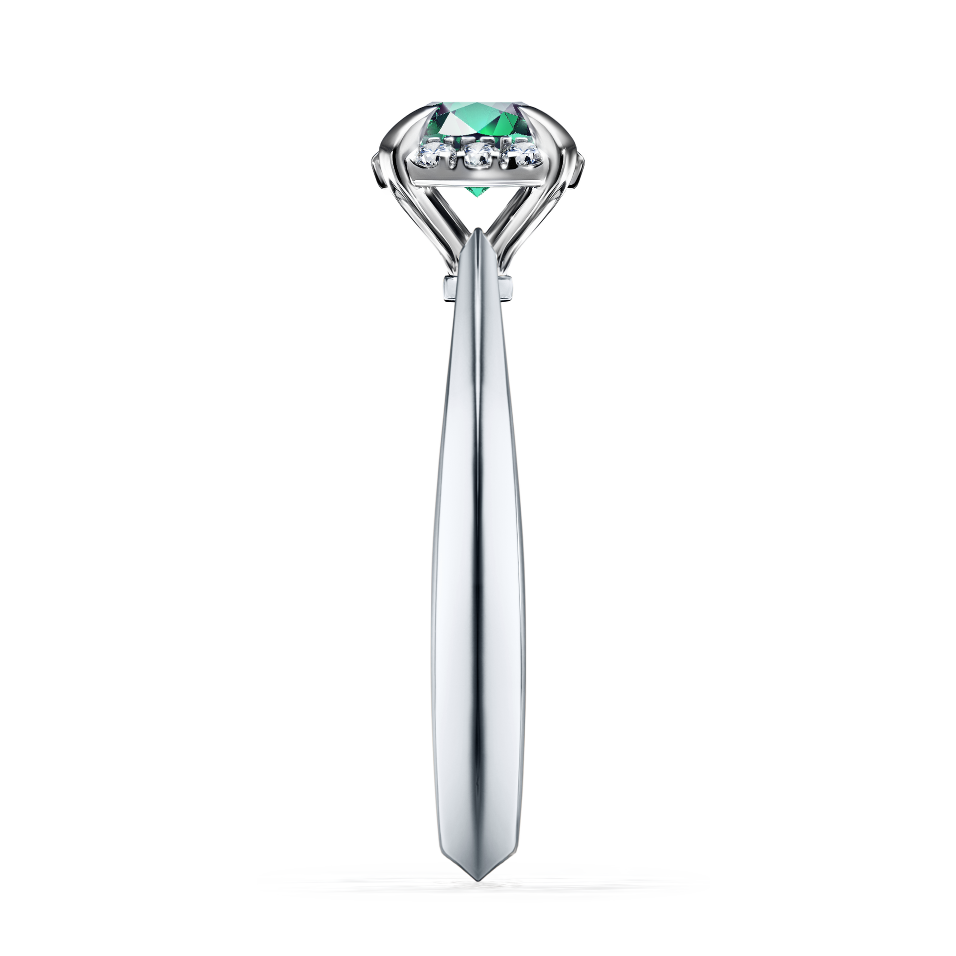 Pierścionek zaręczynowy My Beauty z białego złota ze szmaragdem 0,62CT